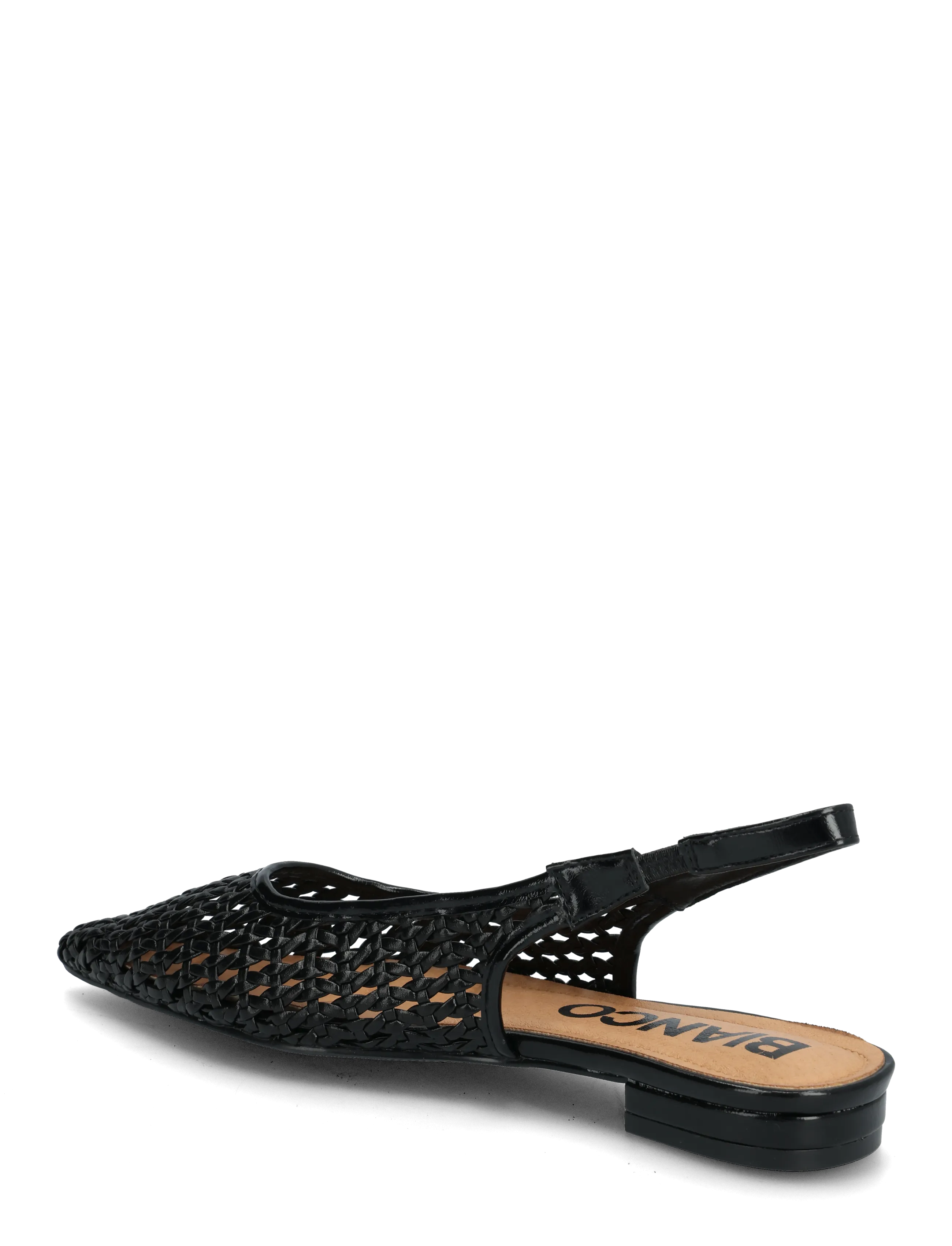 Bianco - BIABARI Slingback Weaved Faux Leather - særlige begivenheder - black - 2
