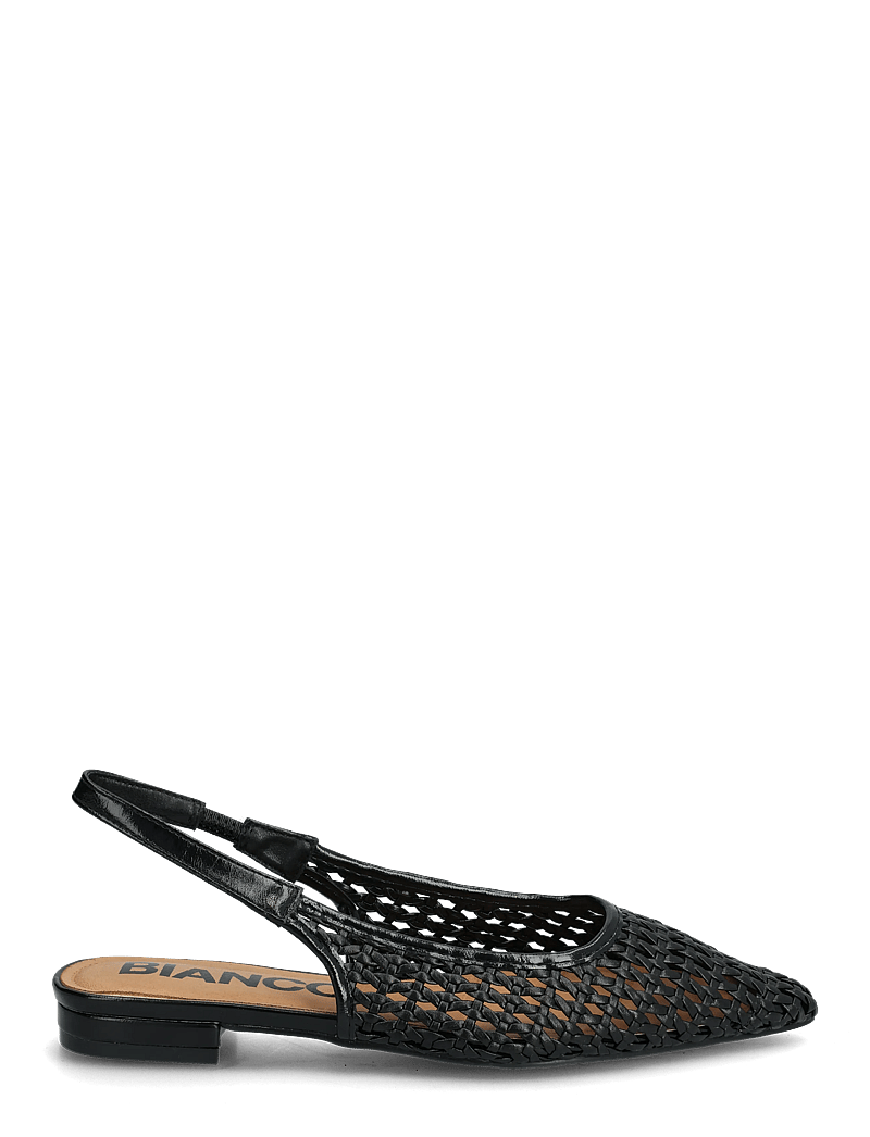 Bianco - BIABARI Slingback Weaved Faux Leather - flache slingbacks - black - 2