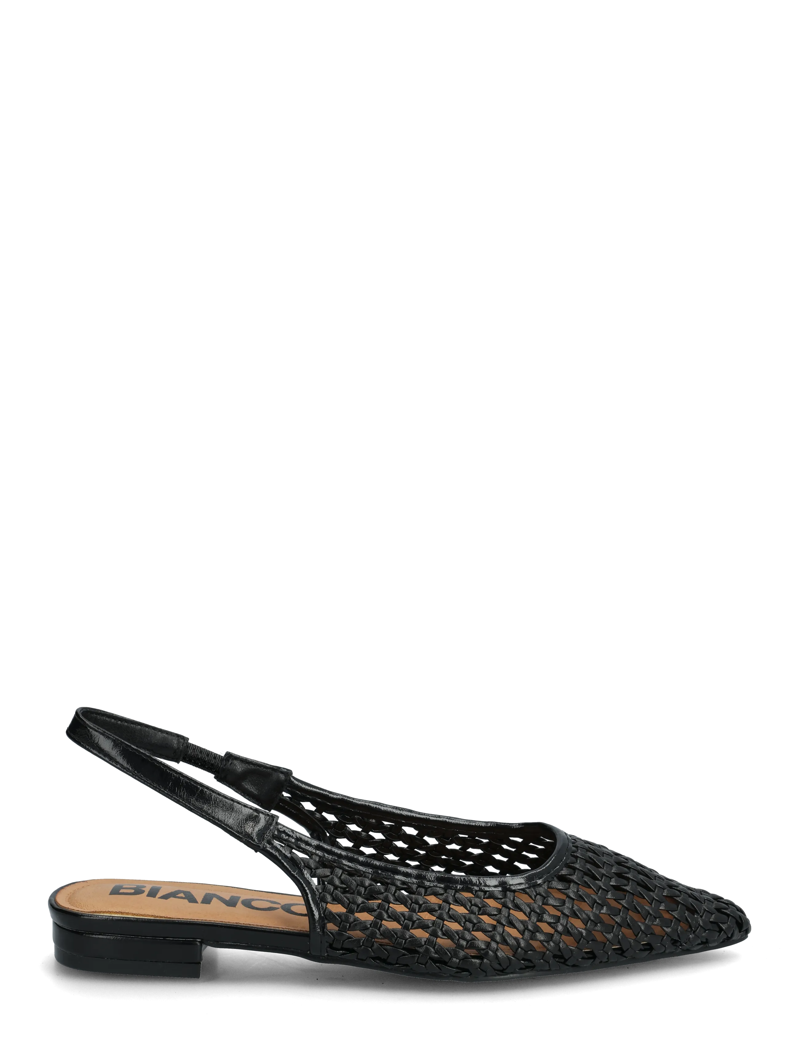 Bianco - BIABARI Slingback Weaved Faux Leather - særlige begivenheder - black - 3