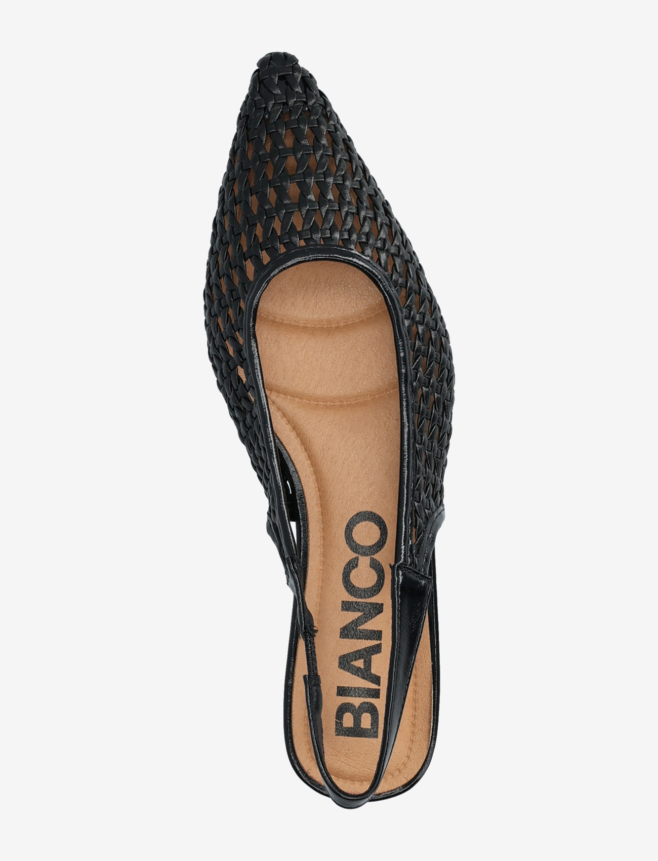 Bianco - BIABARI Slingback Weaved Faux Leather - flache slingbacks - black - 3