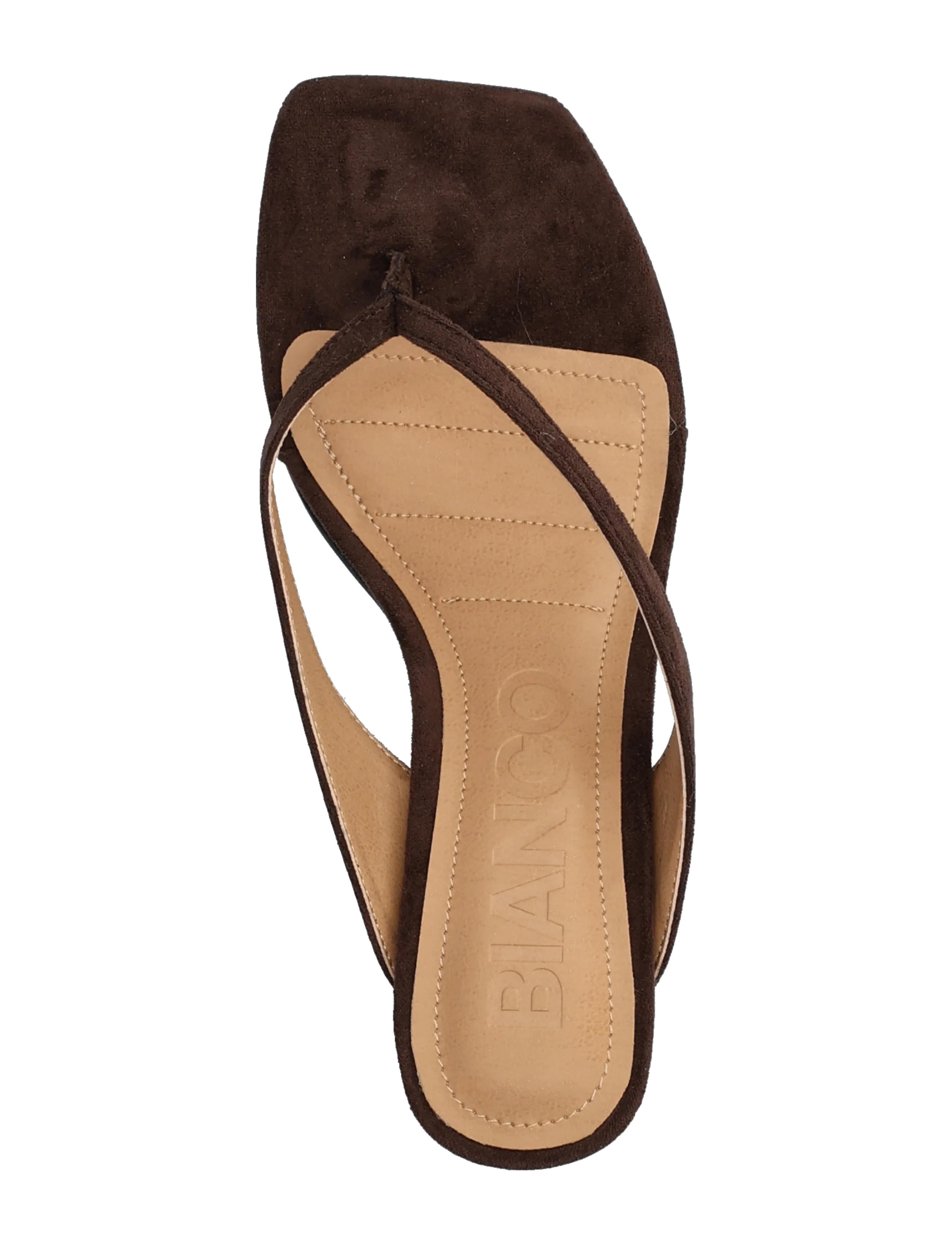Bianco - BIASPICE Toe Post Faux Suede - sandaler med hæl - brown - 3