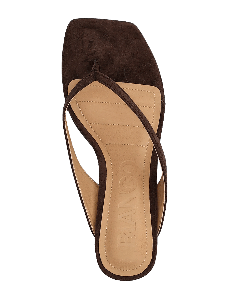 Bianco - BIASPICE Toe Post Faux Suede - sandaler med hæl - brown - 3