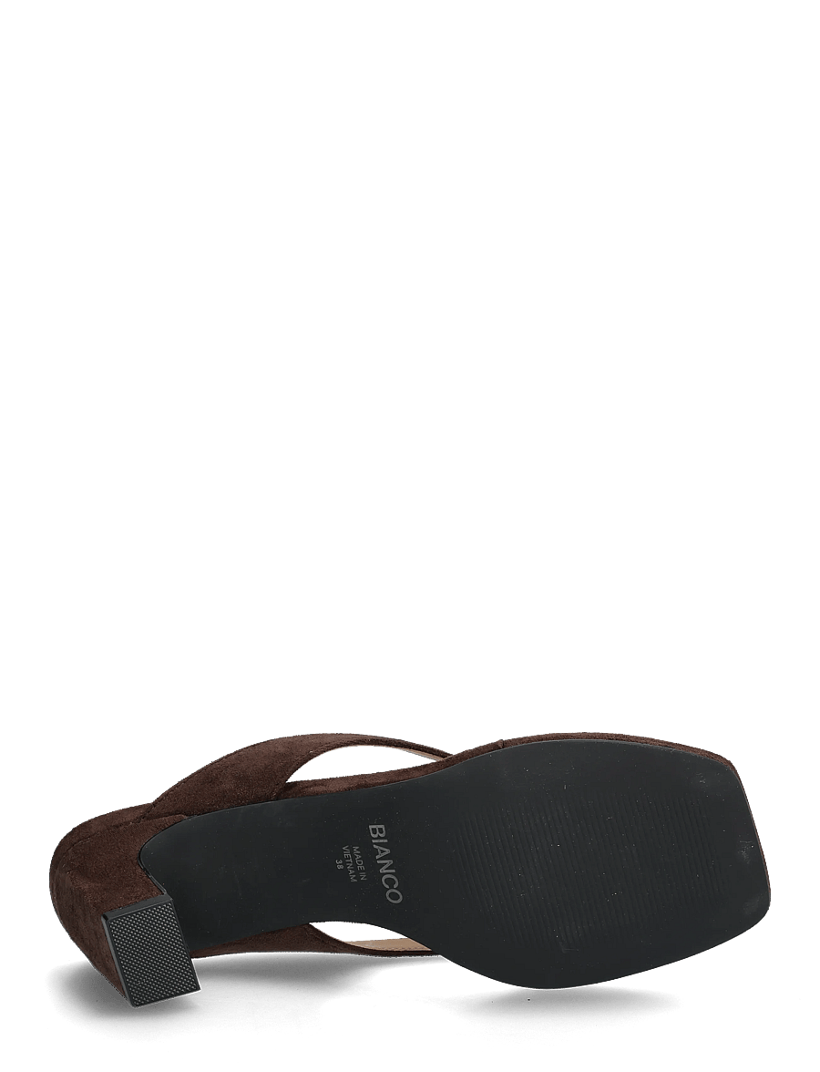 Bianco - BIASPICE Toe Post Faux Suede - sandaler med hæl - brown - 4