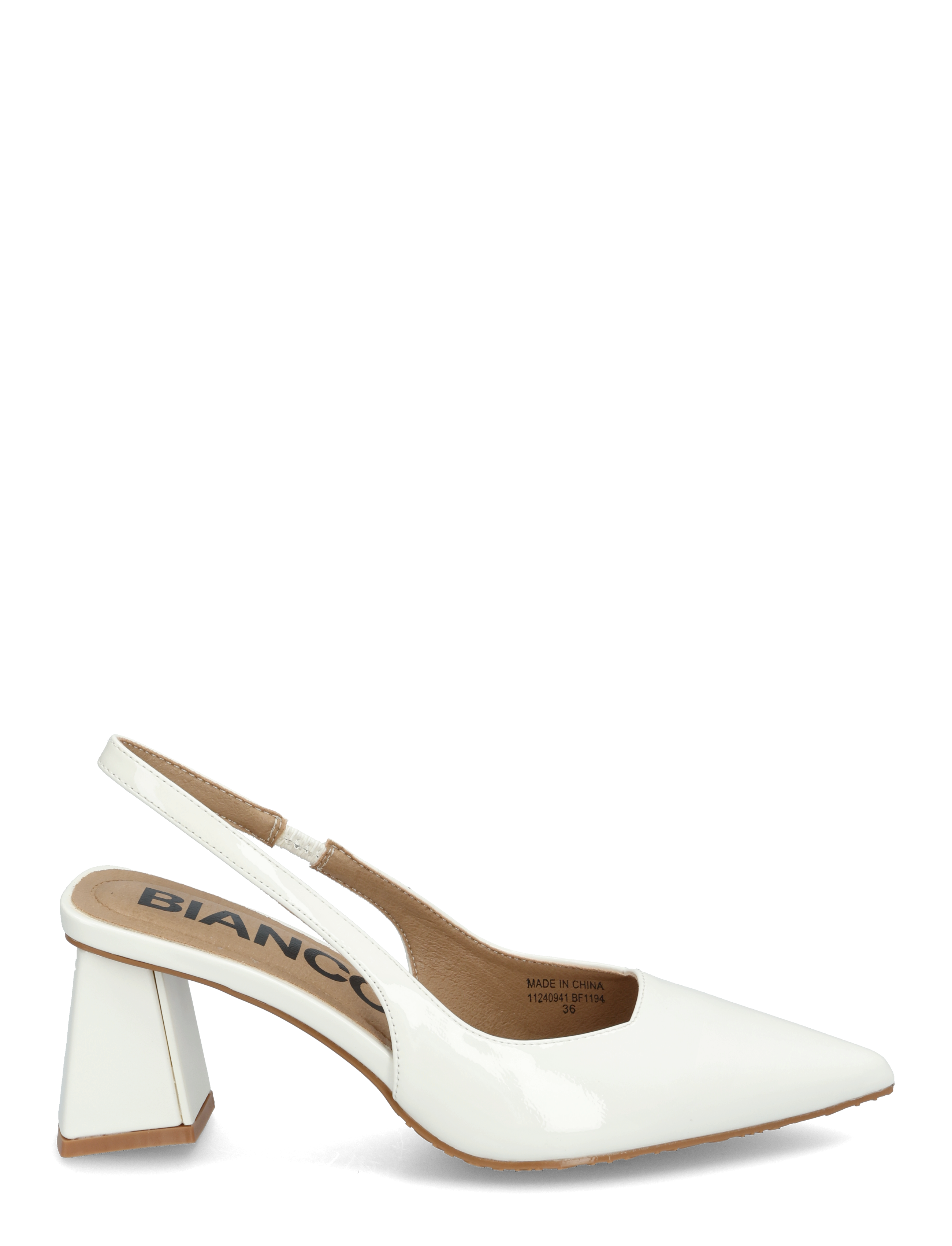 Bianco - BIAMARALYN Slingback Patent - konfirmation - off white - 2