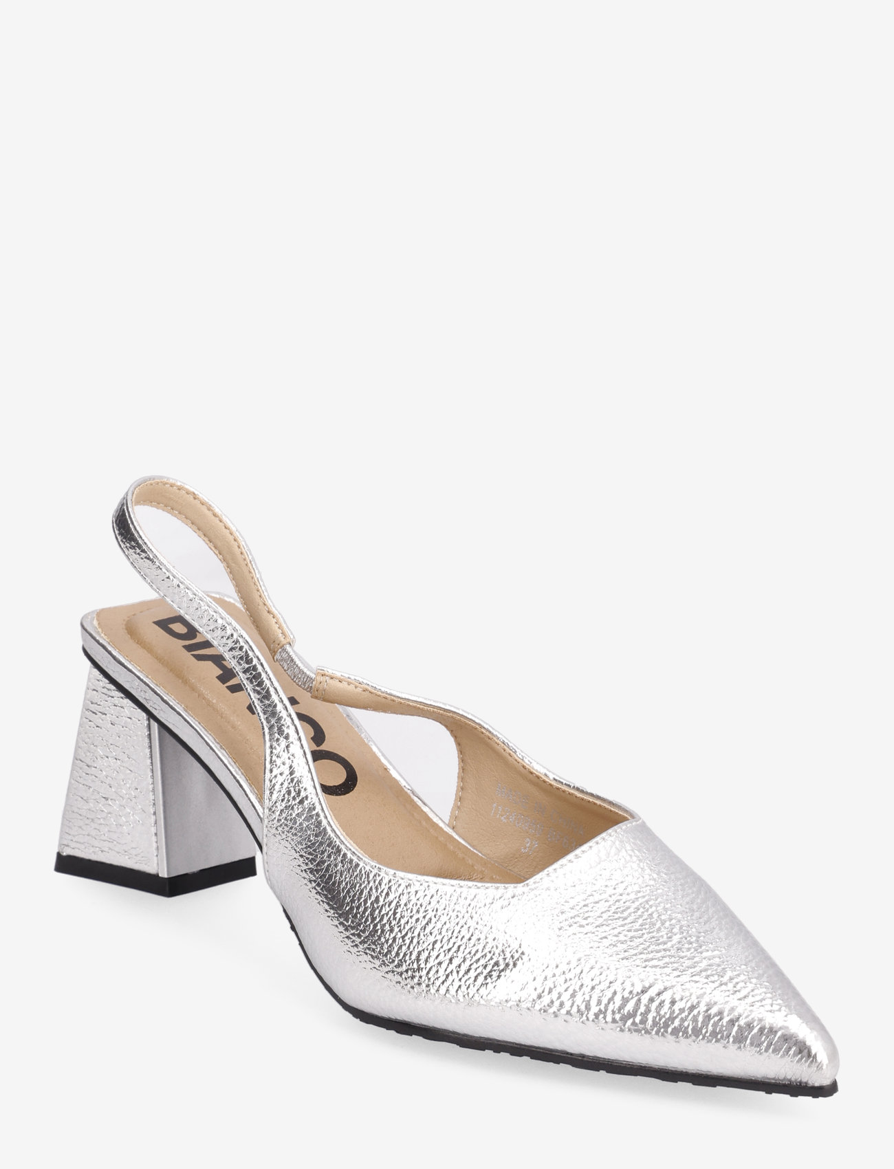 Bianco - BIAMARALYN Slingback Metallic - heeled slingbacks - silver - 1