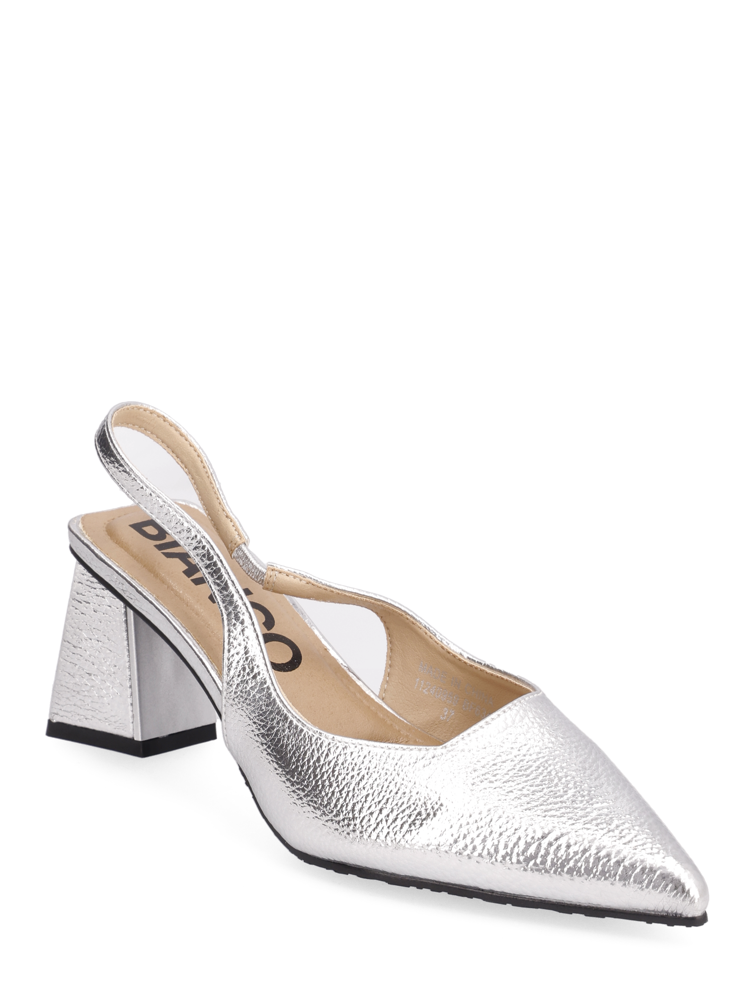 Bianco BIAMARALYN Slingback Metallic - Slingbacks mit Absatz - SILVER / silver