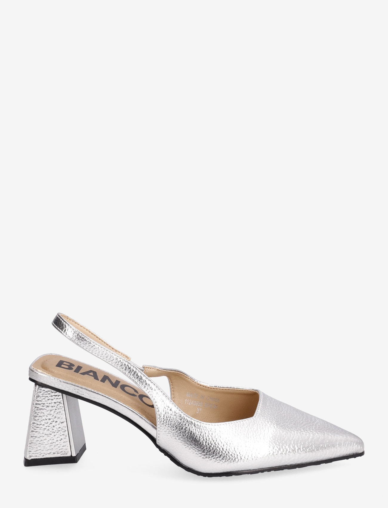 Bianco - BIAMARALYN Slingback Metallic - heeled slingbacks - silver - 2