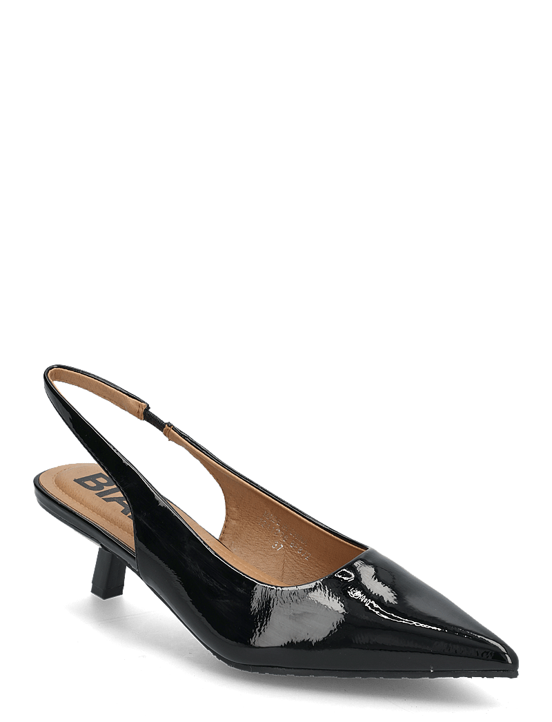 Bianco - BIAKRISTIN Kitten Heel Slingback Patent - slingbacks mit absatz - black - 0