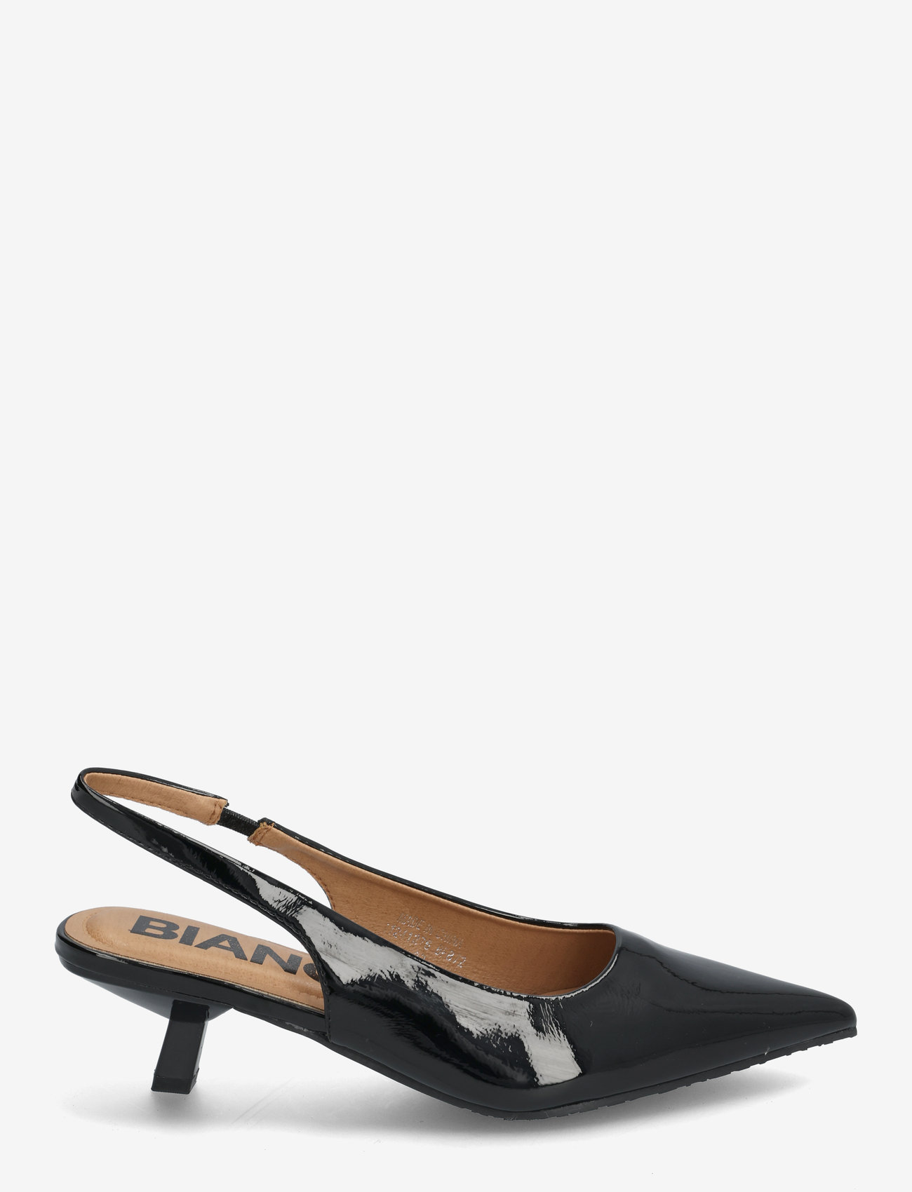 Bianco - BIAKRISTIN Kitten Heel Slingback Patent - heeled slingbacks - black - 1
