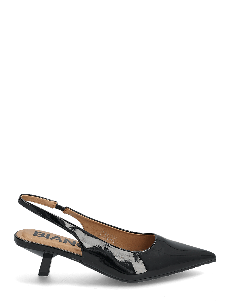 Bianco - BIAKRISTIN Kitten Heel Slingback Patent - slingbacks mit absatz - black - 1