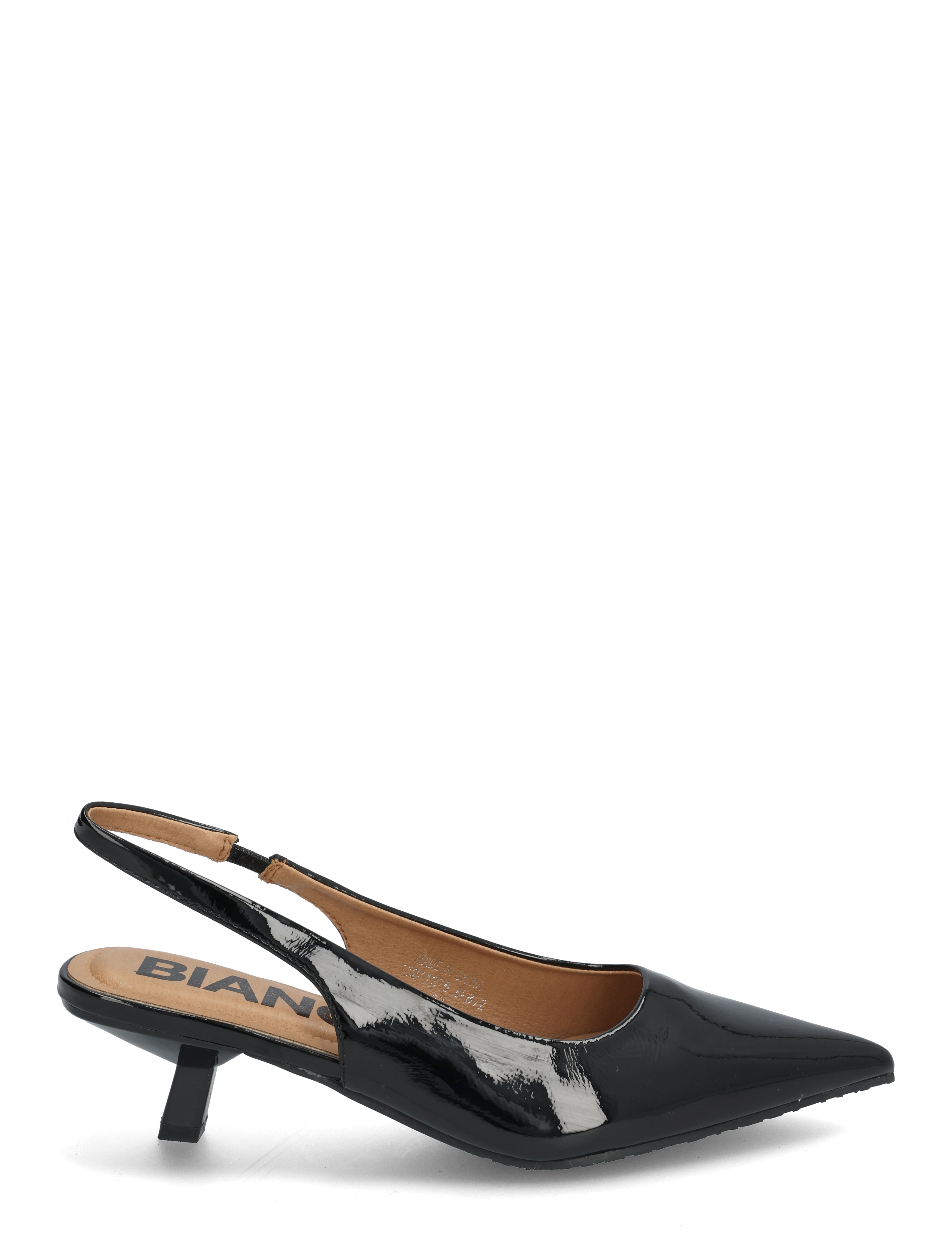 Bianco - BIAKRISTIN Kitten Heel Slingback Patent - heeled slingbacks - black - 1