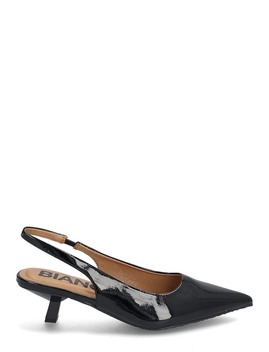 Bianco - BIAKRISTIN Kitten Heel Slingback Patent - slingbacks met hak - black - 1