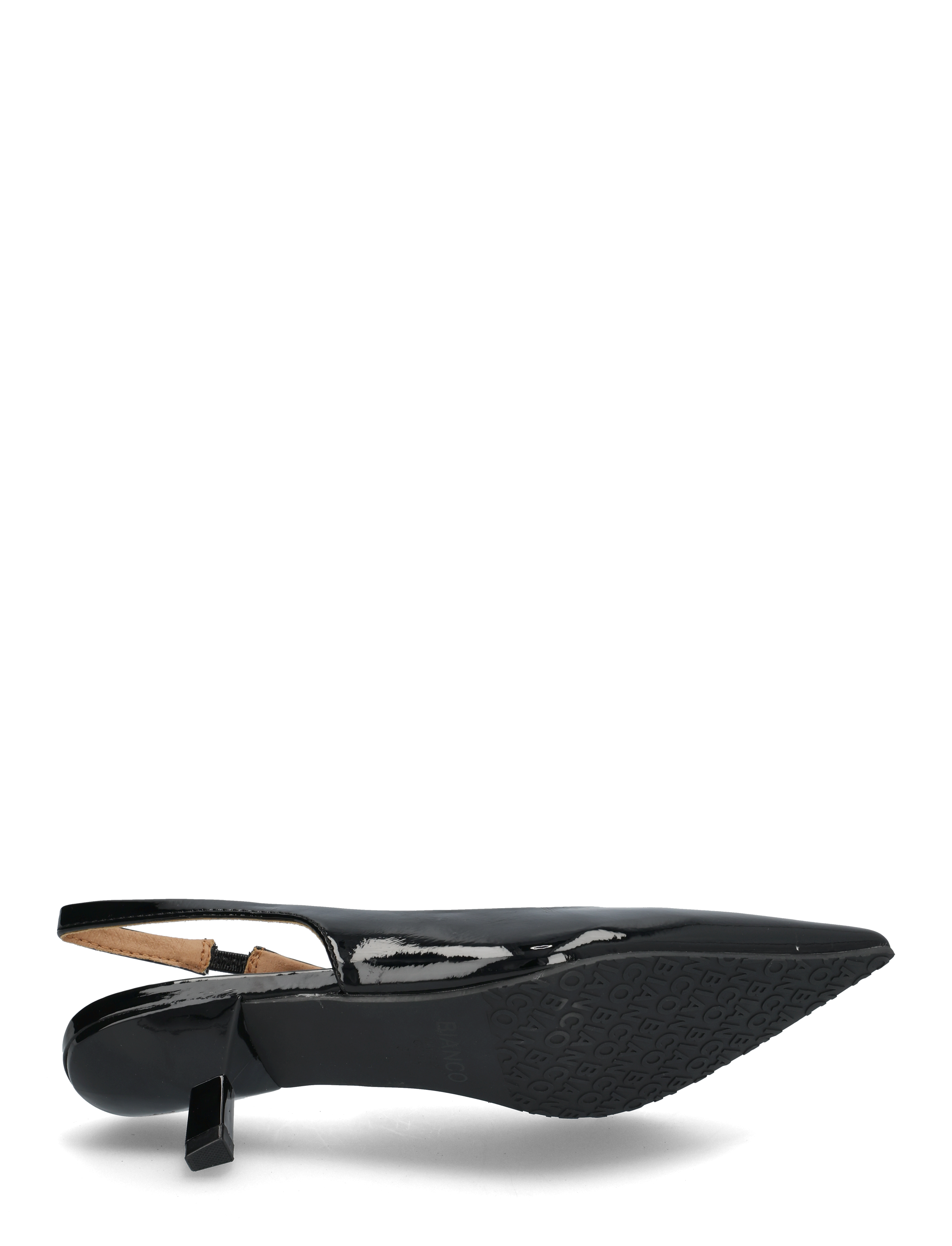 Bianco - BIAKRISTIN Kitten Heel Slingback Patent - heeled slingbacks - black - 4