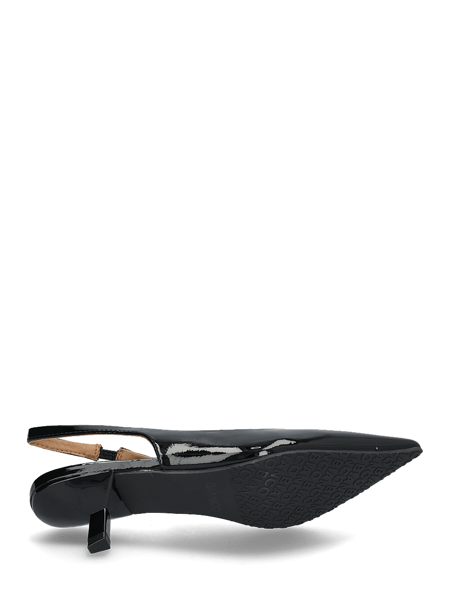 Bianco - BIAKRISTIN Kitten Heel Slingback Patent - slingbacks met hak - black - 4