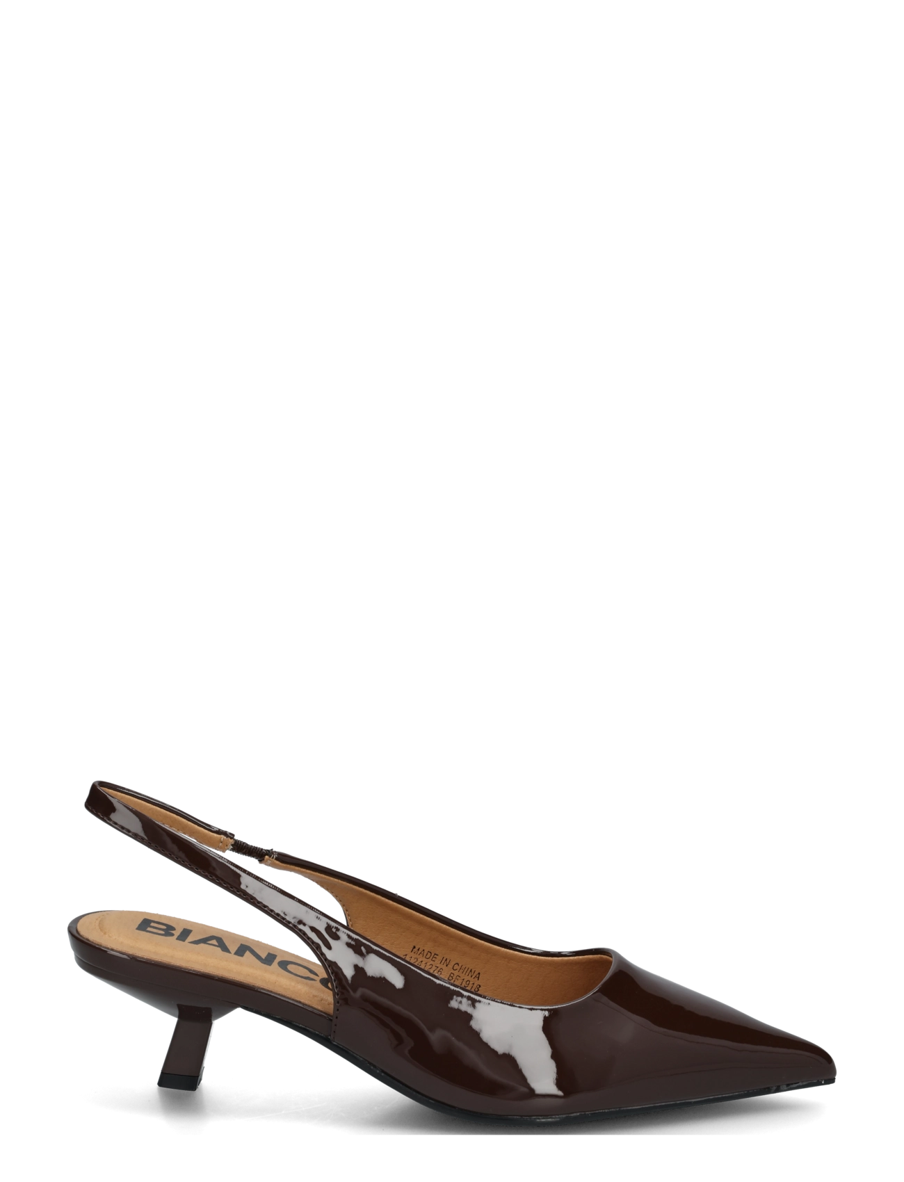 Bianco - BIAKRISTIN Kitten Heel Slingback Patent - heeled slingbacks - brown patent - 1