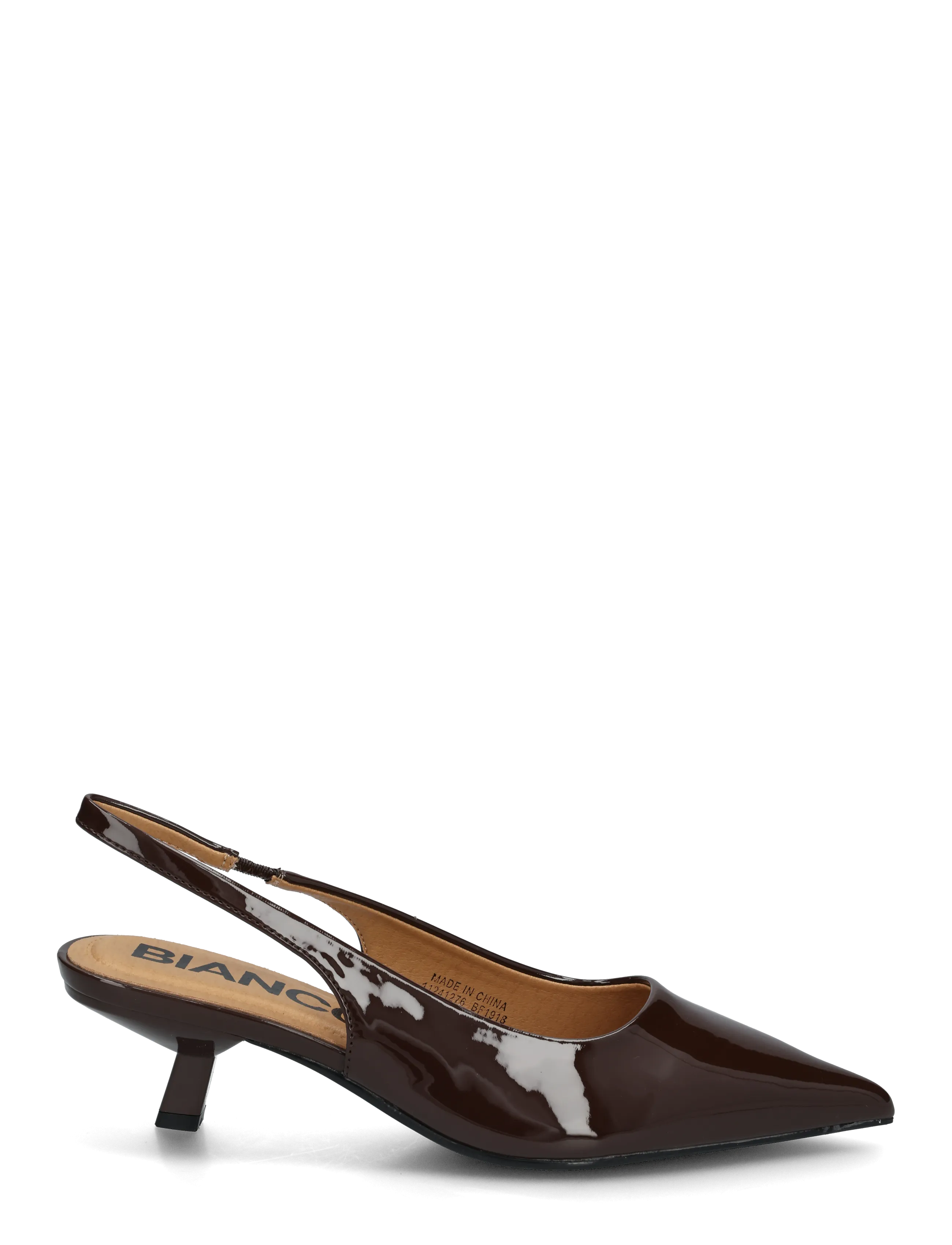 Bianco - BIAKRISTIN Kitten Heel Slingback Patent - slingbacks mit absatz - brown patent - 1