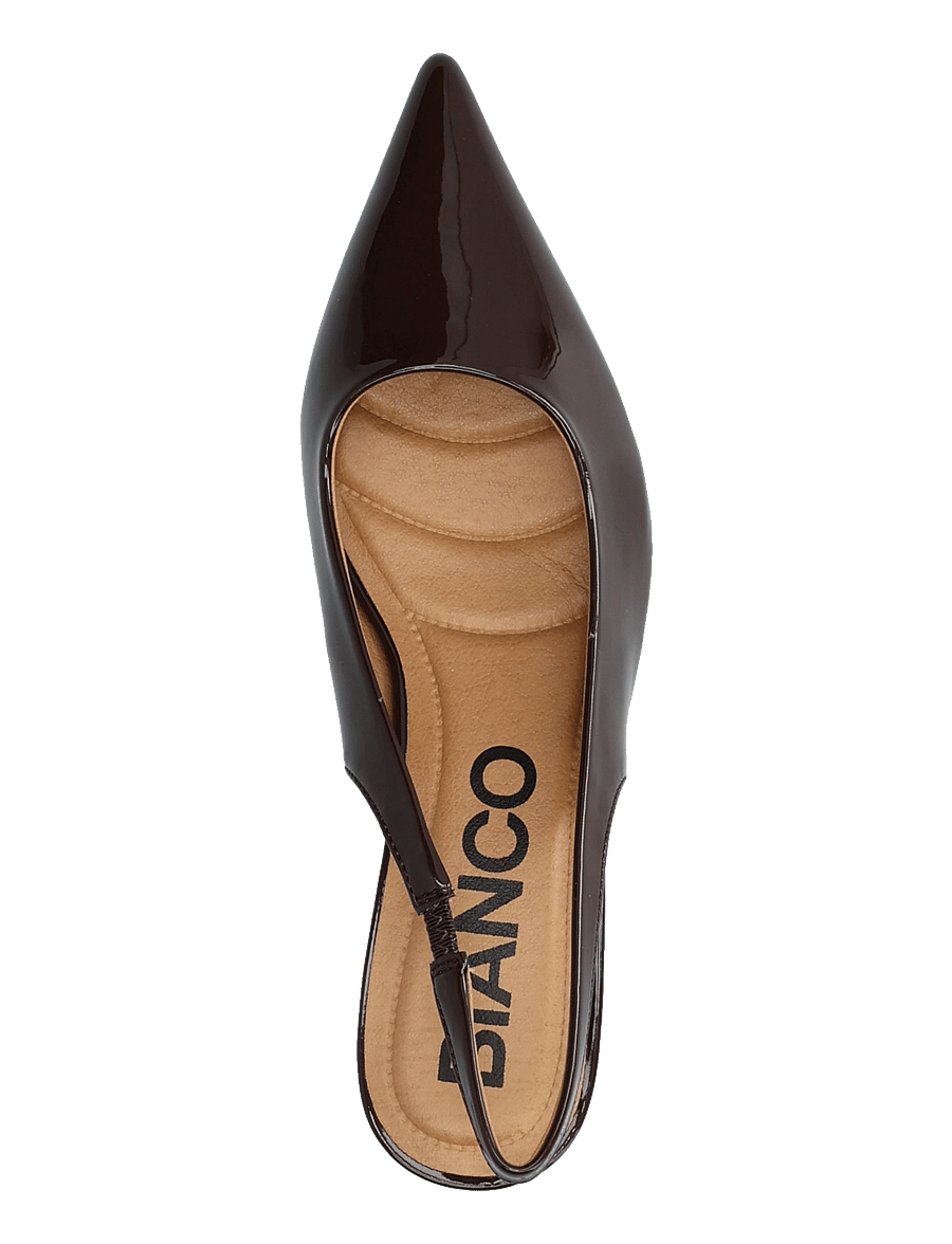 Bianco - BIAKRISTIN Kitten Heel Slingback Patent - heeled slingbacks - brown patent - 3