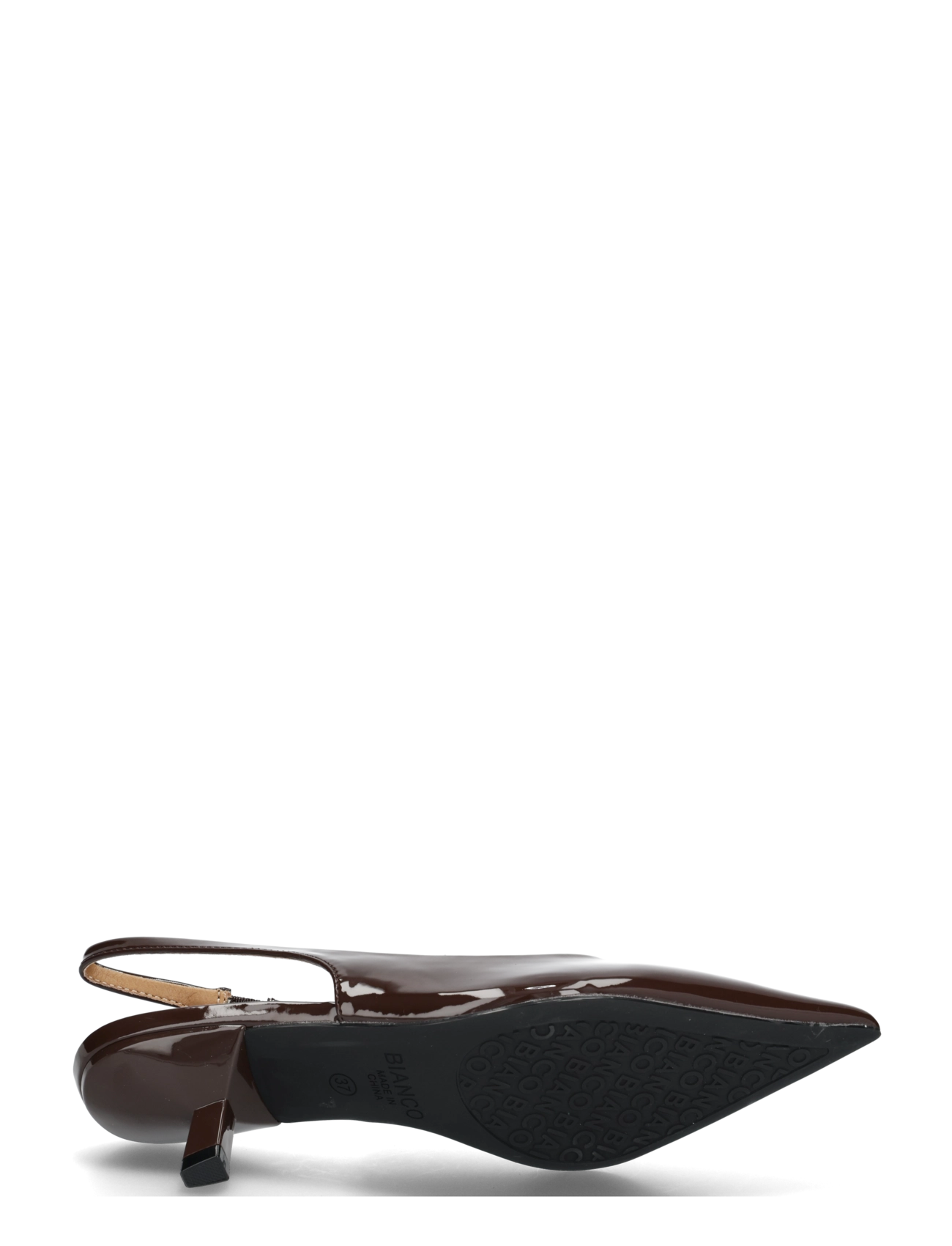 Bianco - BIAKRISTIN Kitten Heel Slingback Patent - heeled slingbacks - brown patent - 4