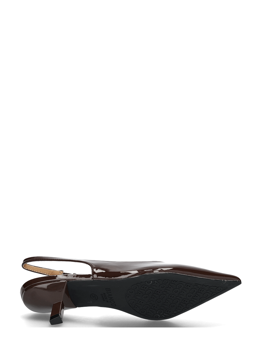 Bianco - BIAKRISTIN Kitten Heel Slingback Patent - heeled slingbacks - brown patent - 4