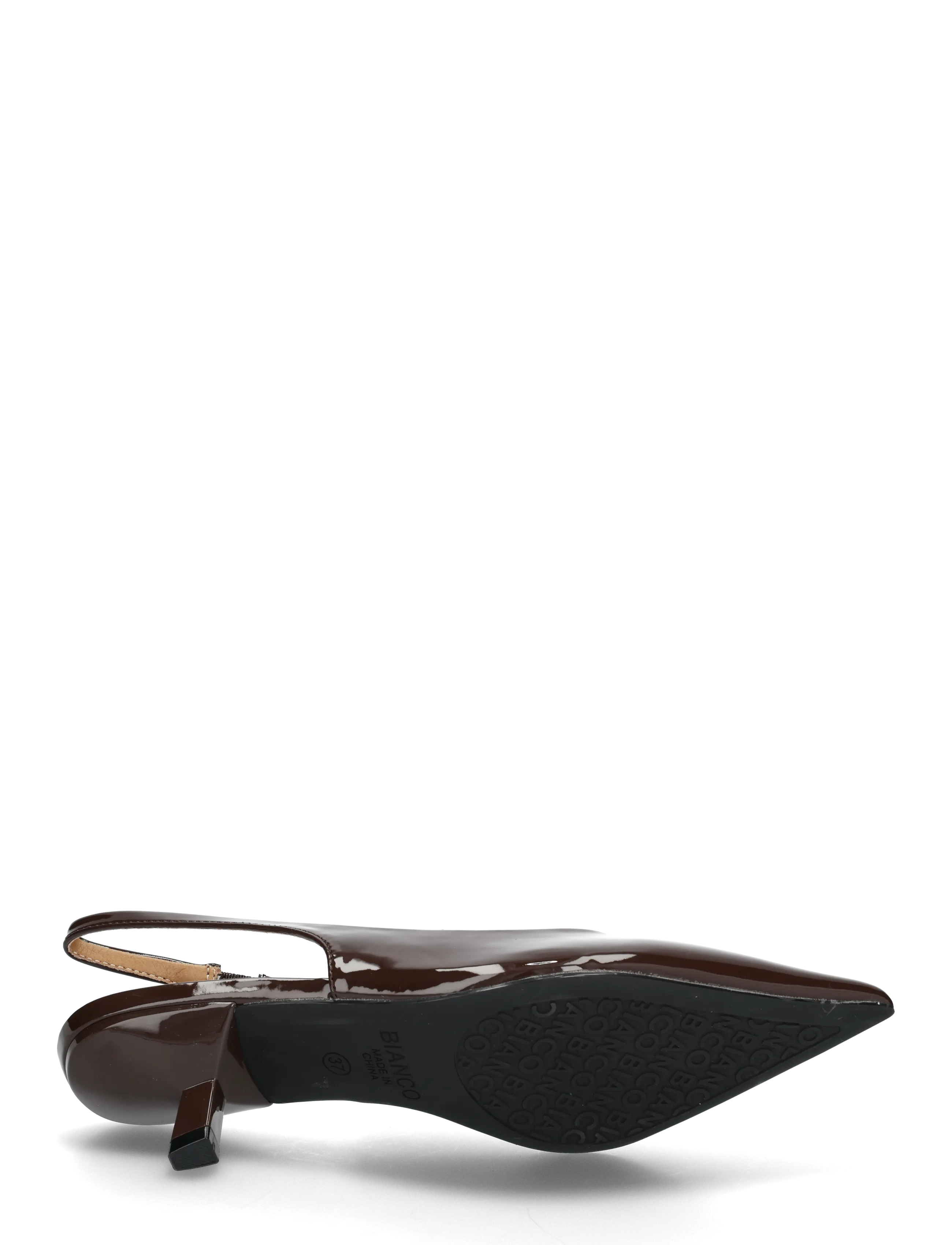 Bianco - BIAKRISTIN Kitten Heel Slingback Patent - slingbacks mit absatz - brown patent - 4