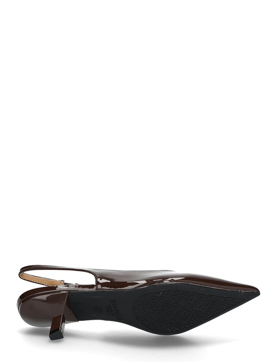 Bianco - BIAKRISTIN Kitten Heel Slingback Patent - högklackade slingbacks - brown patent - 4