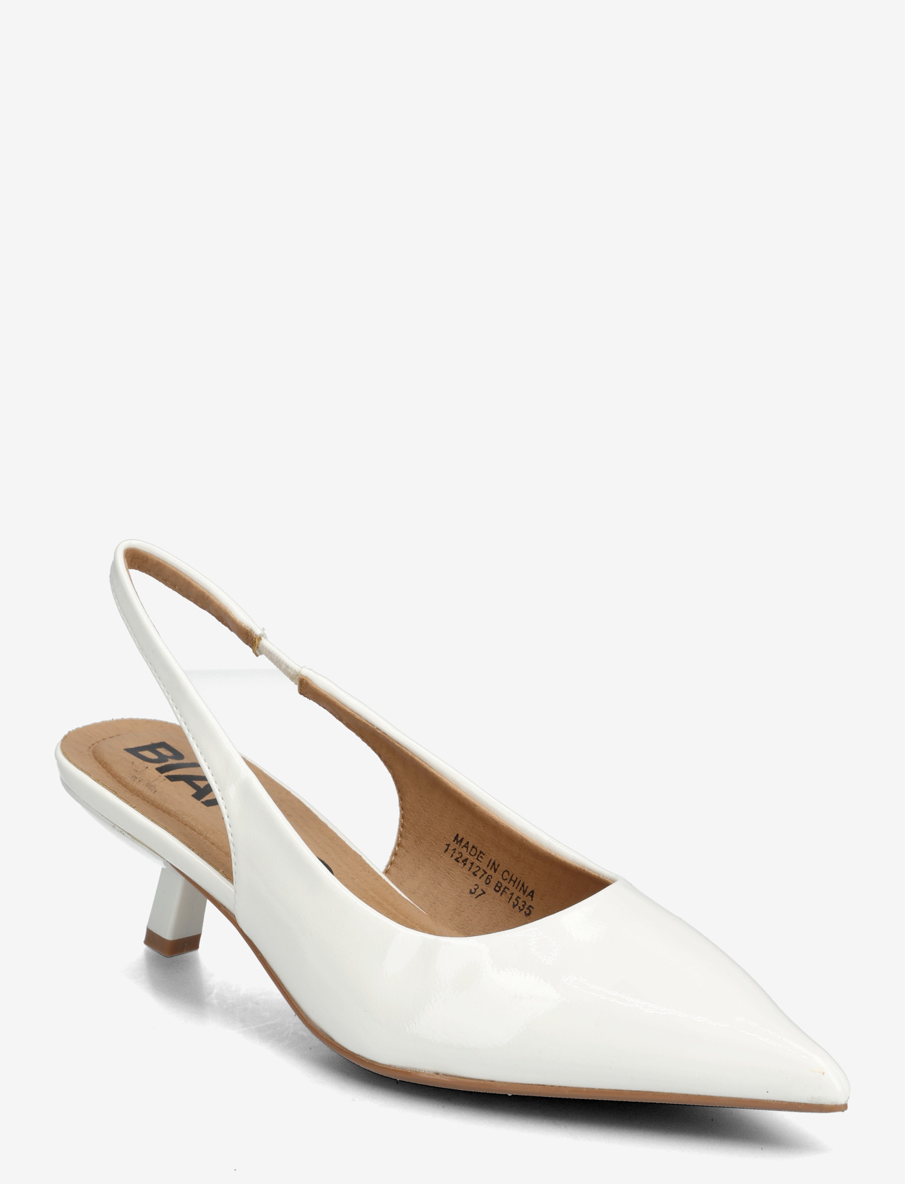 Bianco - BIAKRISTIN Kitten Heel Slingback Patent - heeled slingbacks - off white - 0