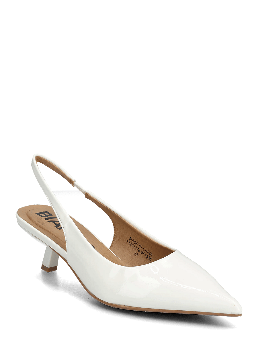 Bianco - BIAKRISTIN Kitten Heel Slingback Patent - slingbacks med hæle - off white - 0