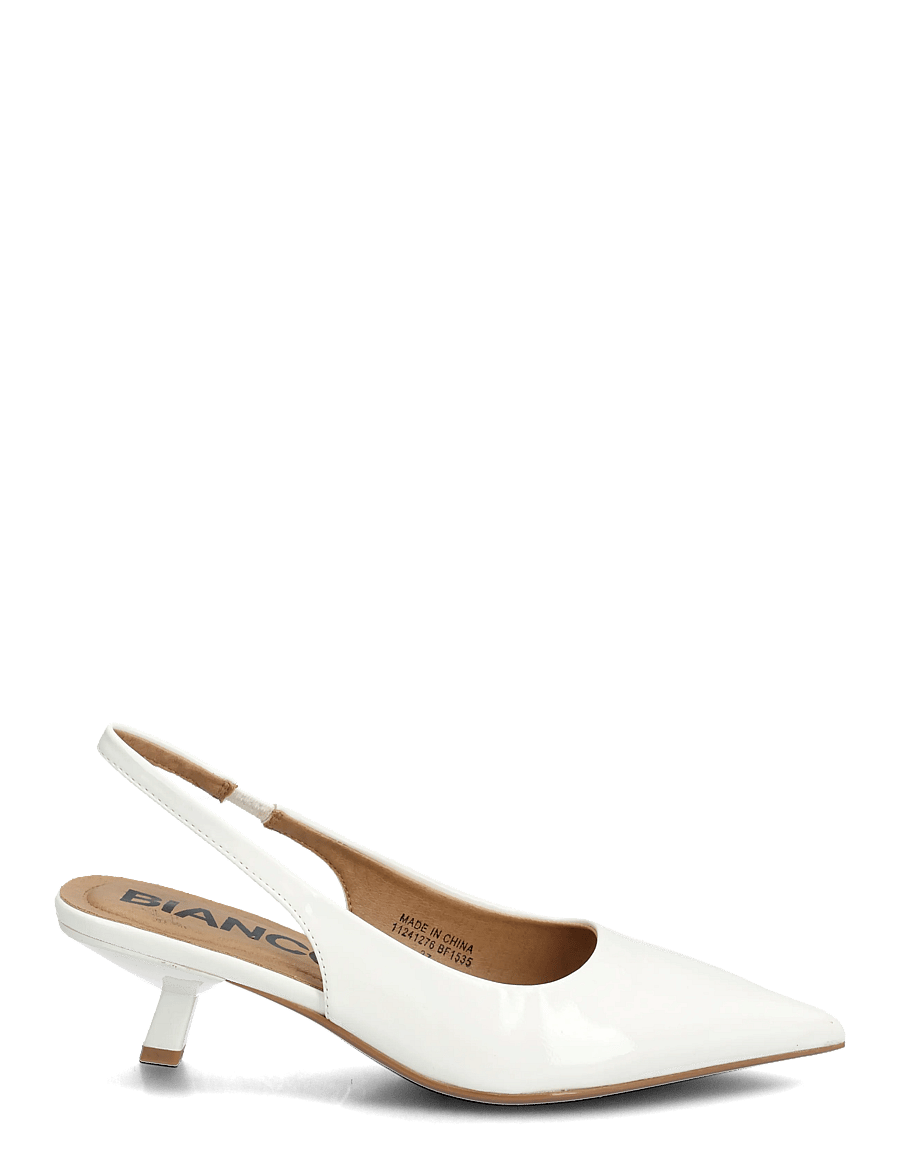 Bianco - BIAKRISTIN Kitten Heel Slingback Patent - slingbacks med hæle - off white - 1