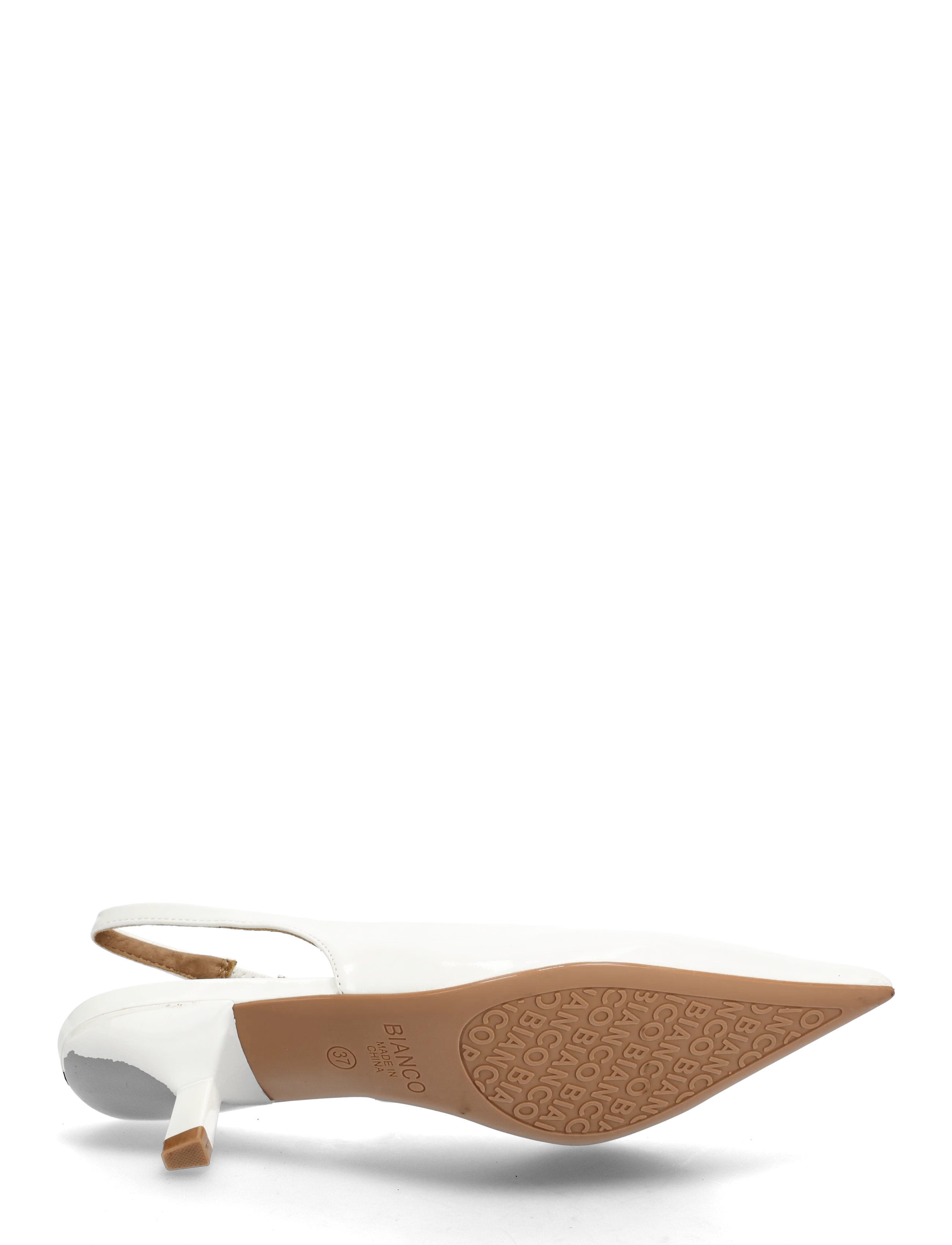Bianco - BIAKRISTIN Kitten Heel Slingback Patent - slingbacks med hæle - off white - 4