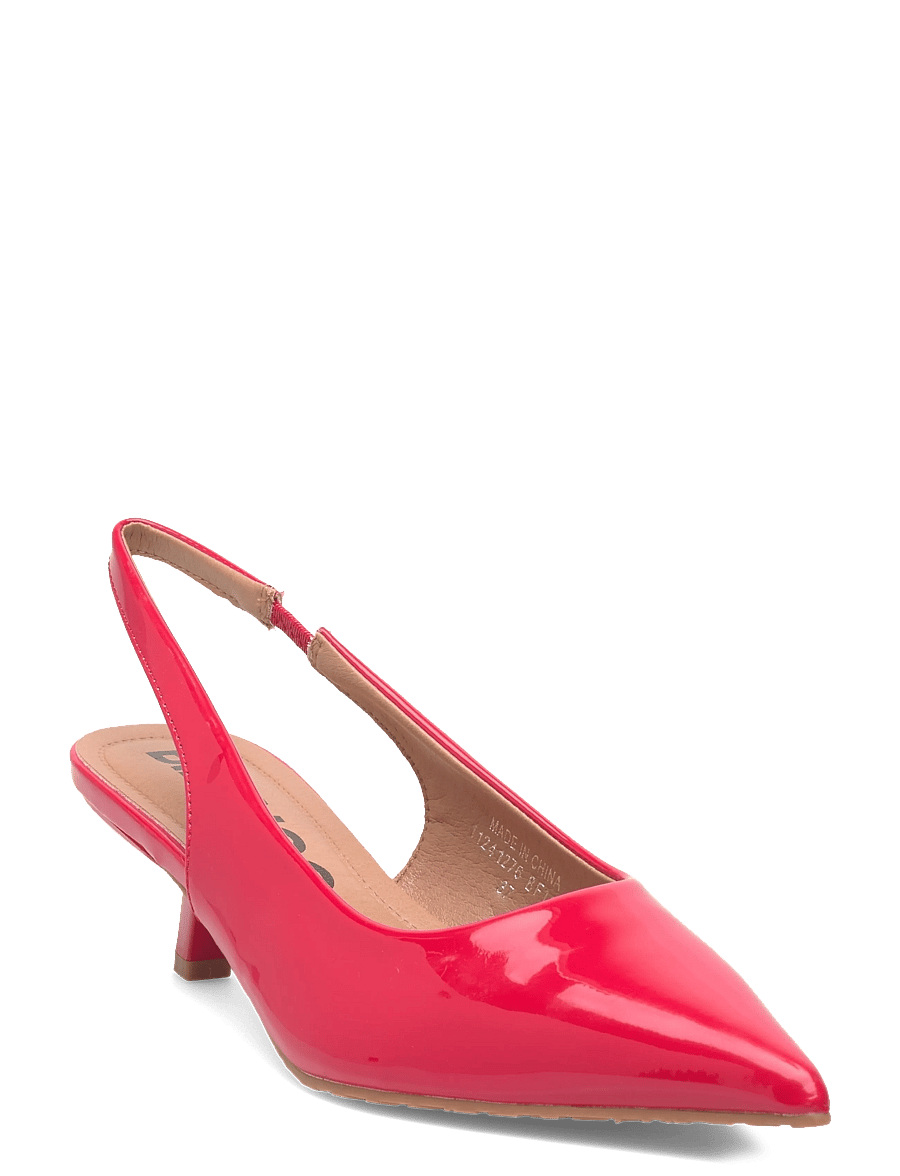 Bianco - BIAKRISTIN Kitten Heel Slingback Patent - slingbacks med hæle - red - 0