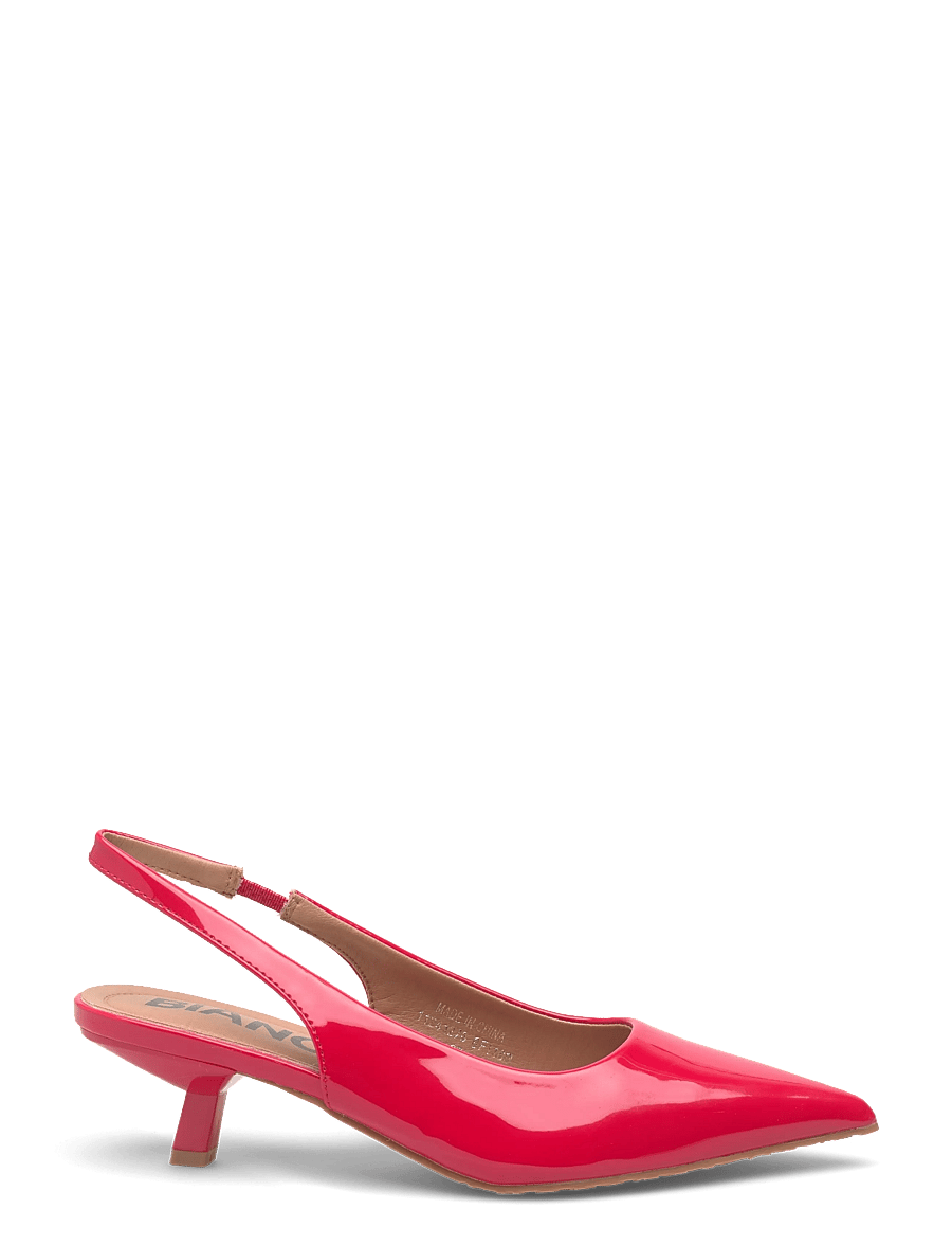 Bianco - BIAKRISTIN Kitten Heel Slingback Patent - slingbacks med hæle - red - 1