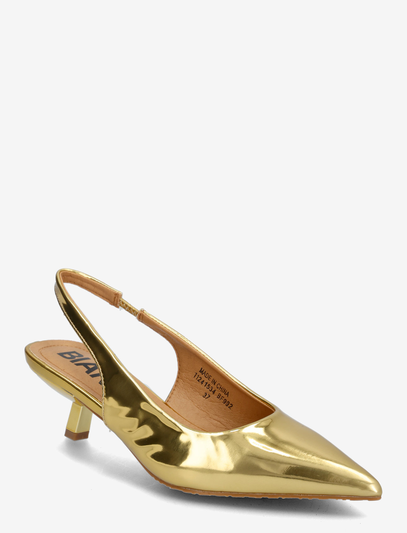 Bianco - BIAKRISTIN Kitten Heel Slingback Mirror PU - women - gold - 0