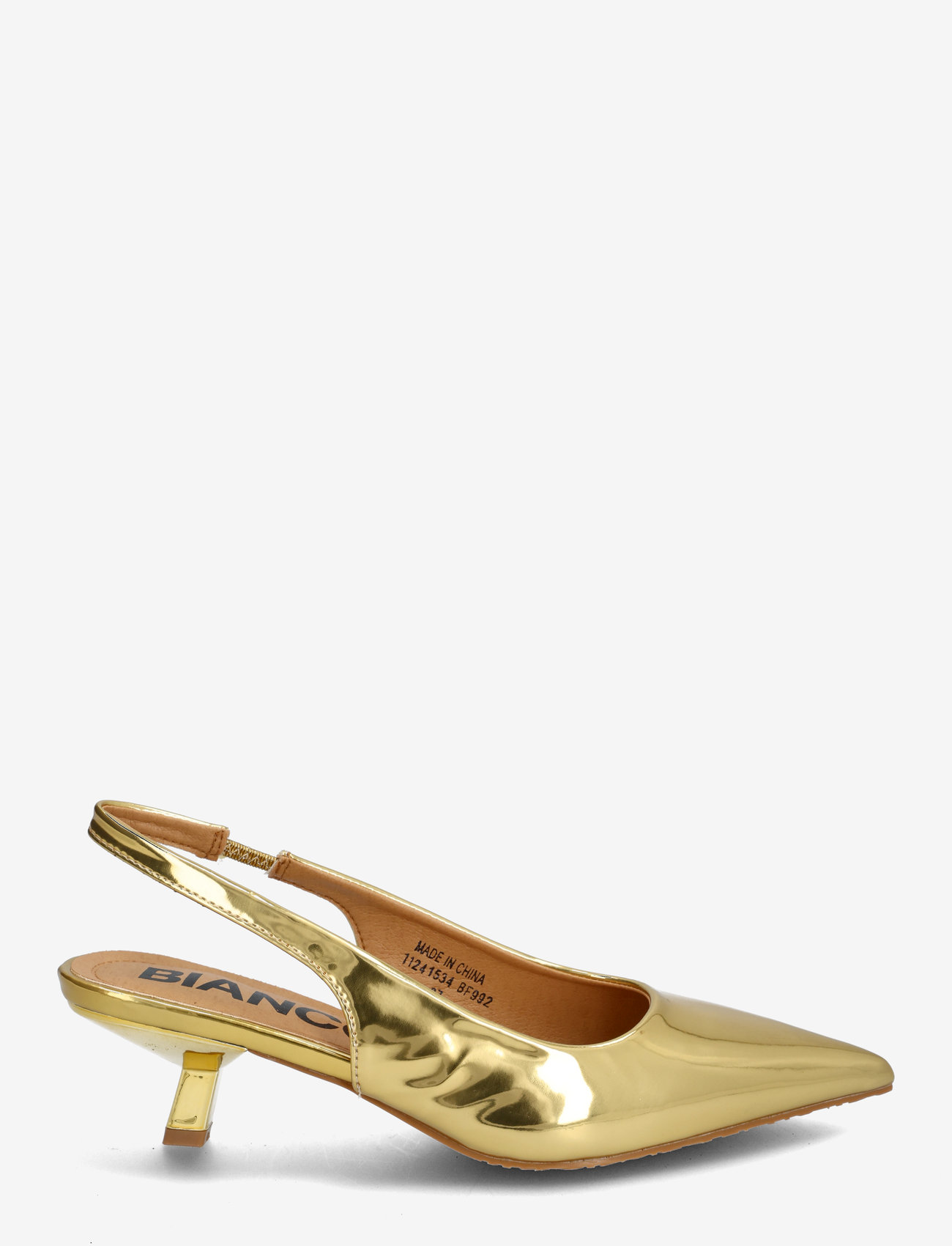 Bianco - BIAKRISTIN Kitten Heel Slingback Mirror PU - women - gold - 1