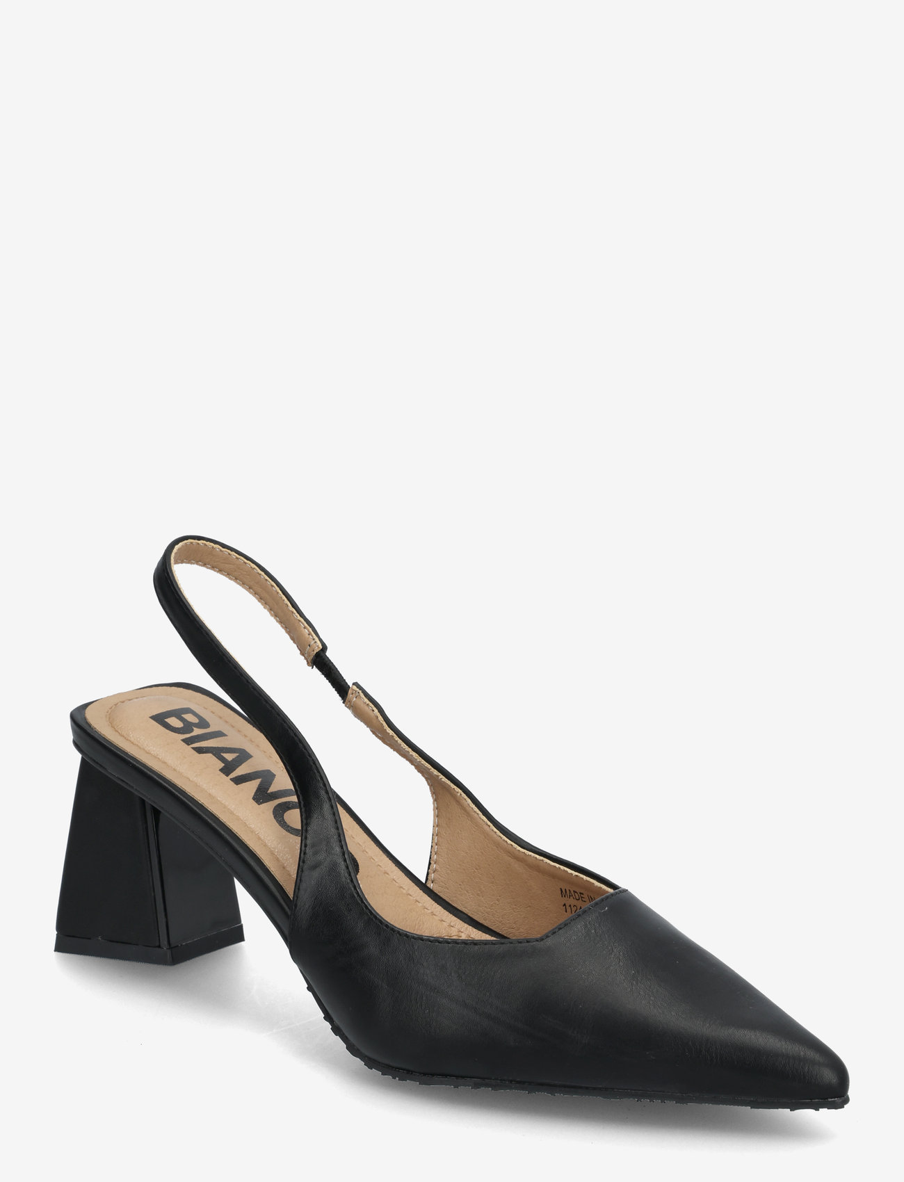 Bianco - BIAMARALYN Slingback Smooth Faux Leather - högklackade slingbacks - black - 0