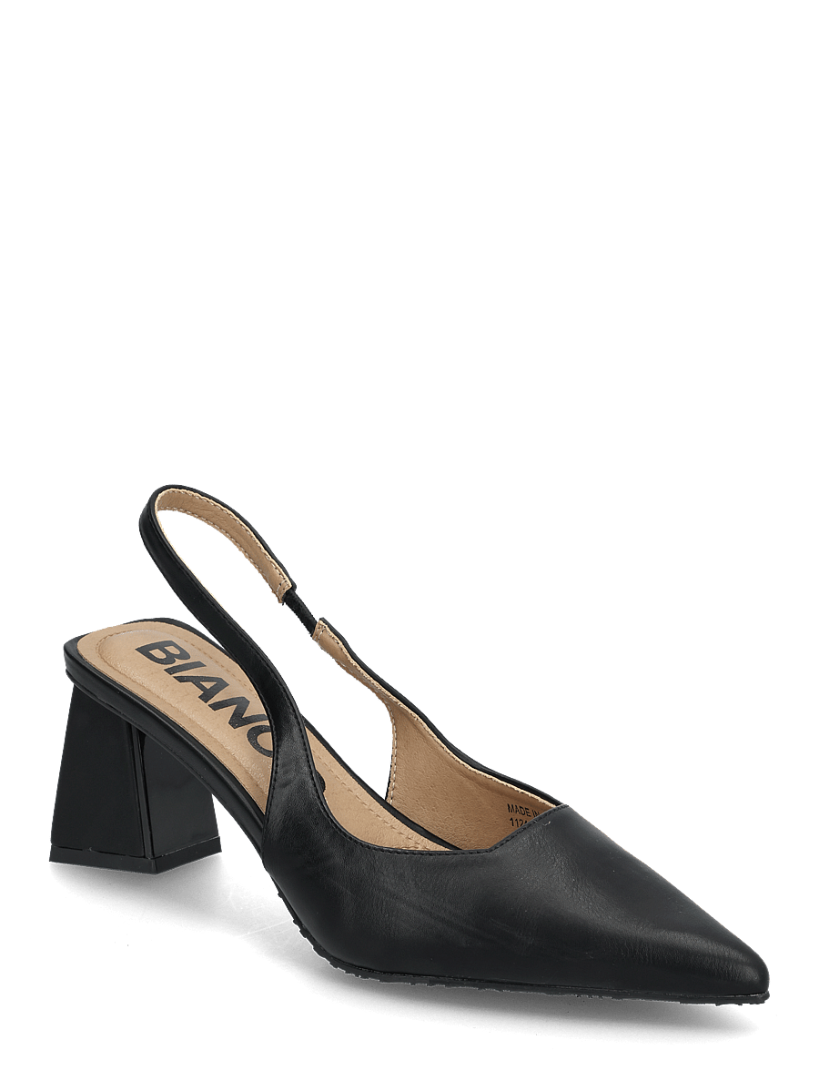Bianco - BIAMARALYN Slingback Smooth Faux Leather - escarpins slingbacks - black - 0