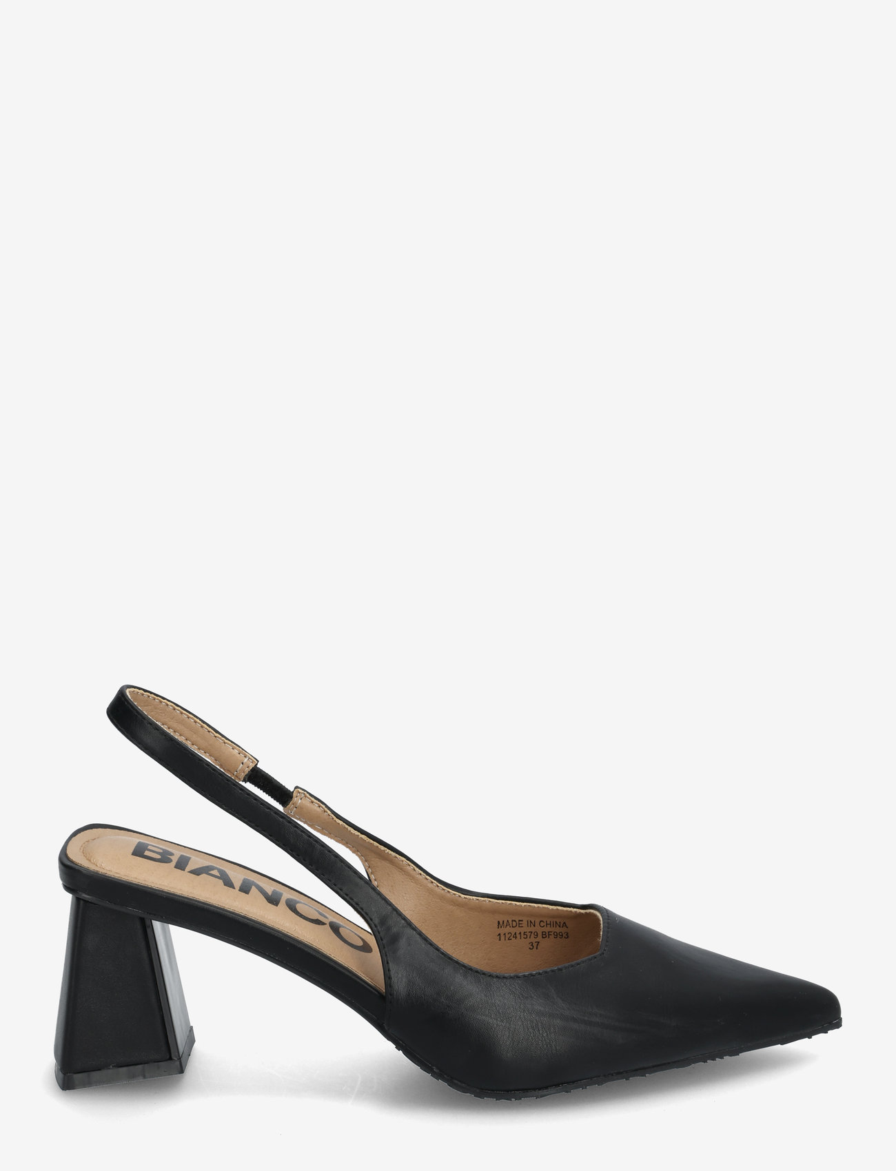 Bianco - BIAMARALYN Slingback Smooth Faux Leather - högklackade slingbacks - black - 1