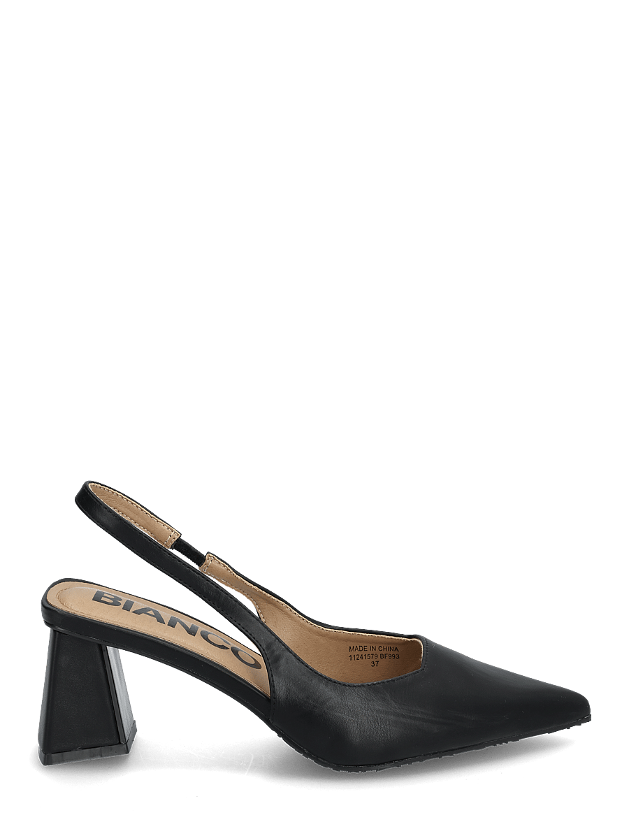 Bianco - BIAMARALYN Slingback Smooth Faux Leather - escarpins slingbacks - black - 1
