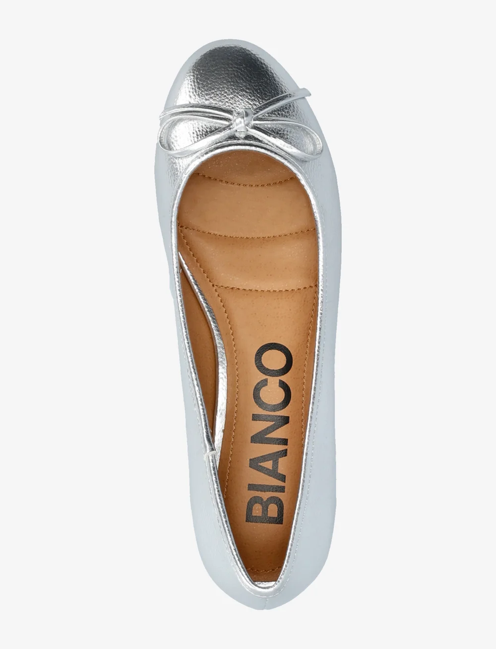 Bianco - BIACINDY Ballet Flat Faux Leather - pumps - silver - 3