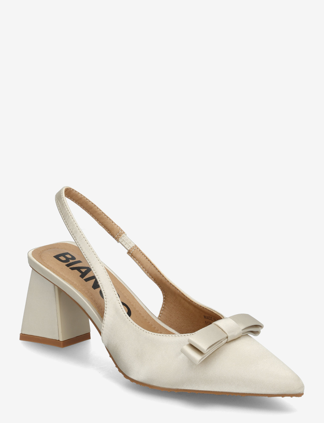 Bianco - BIAMARALYN Bow Slingback Satin - slingbacks med hæle - off white - 1
