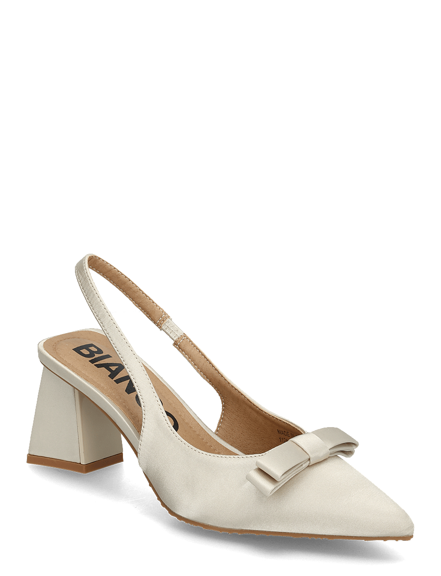 Bianco - BIAMARALYN Bow Slingback Satin - slingbacks med hæl - off white - 1