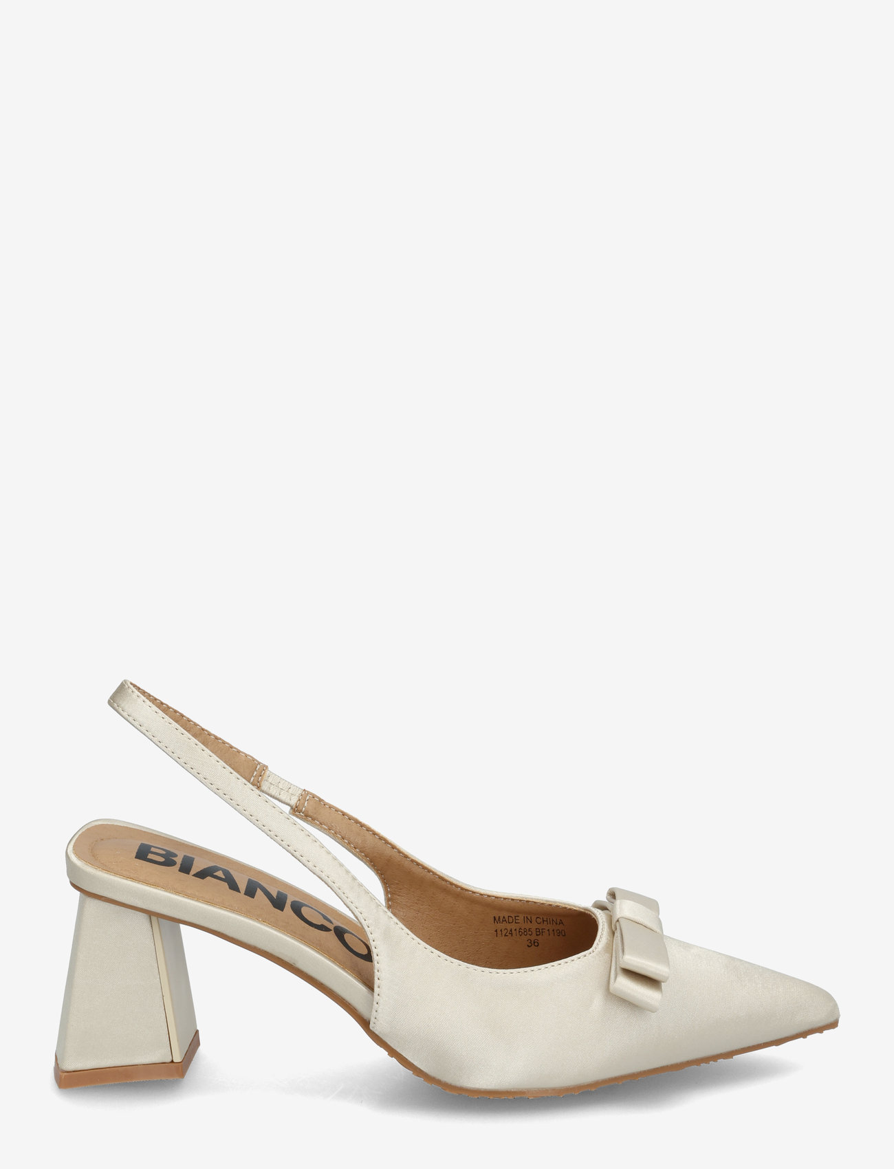 Bianco - BIAMARALYN Bow Slingback Satin - slingbacks med hæle - off white - 2