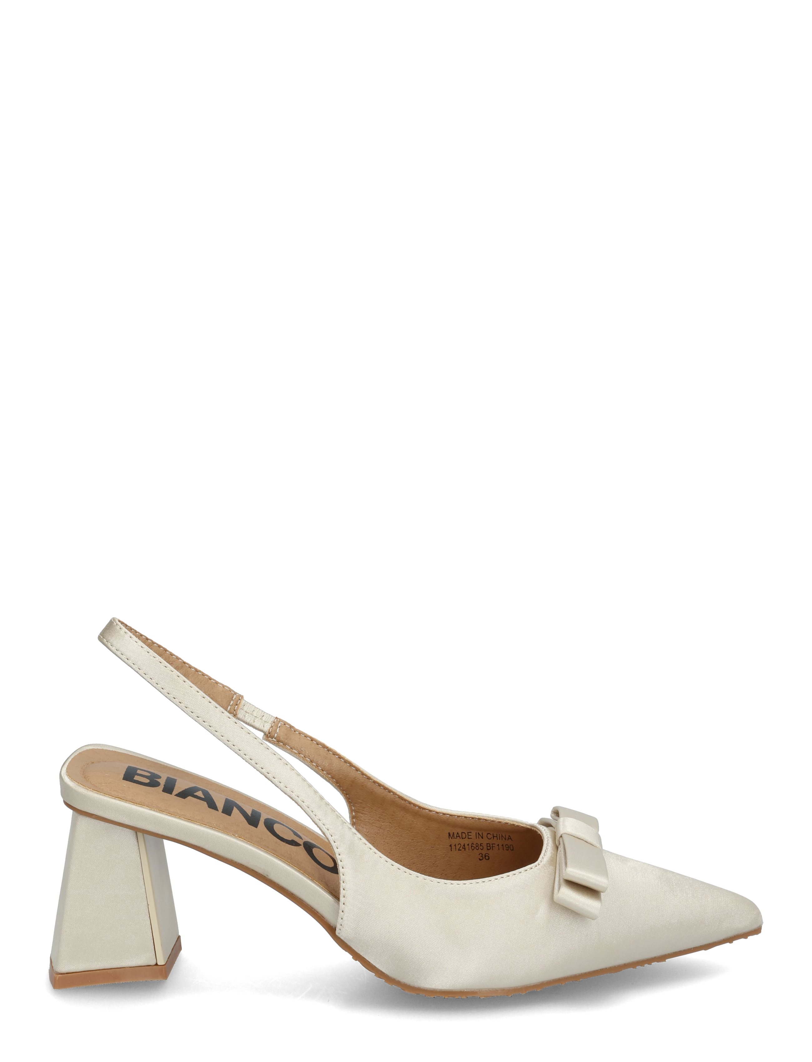 Bianco - BIAMARALYN Bow Slingback Satin - off white - 2
