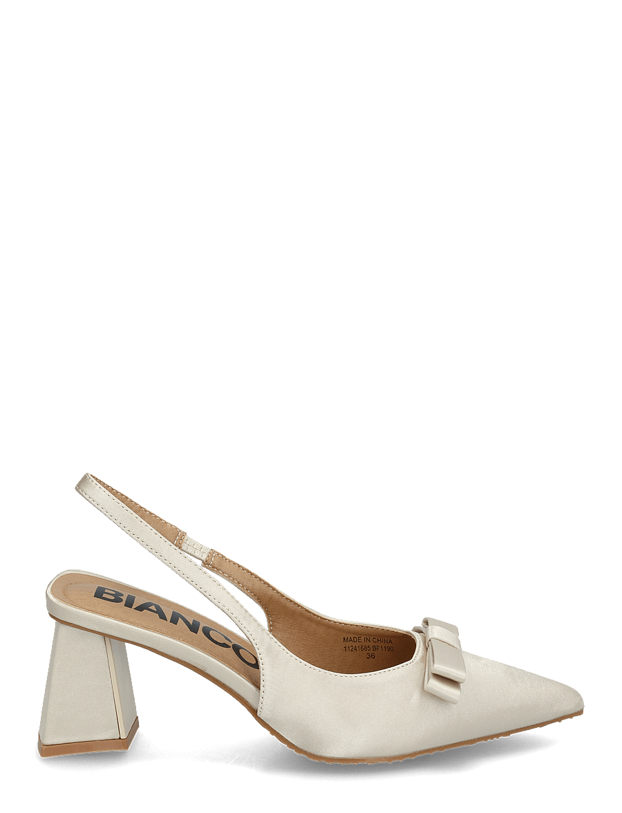 Bianco - BIAMARALYN Bow Slingback Satin - slingbacks med hæl - off white - 2