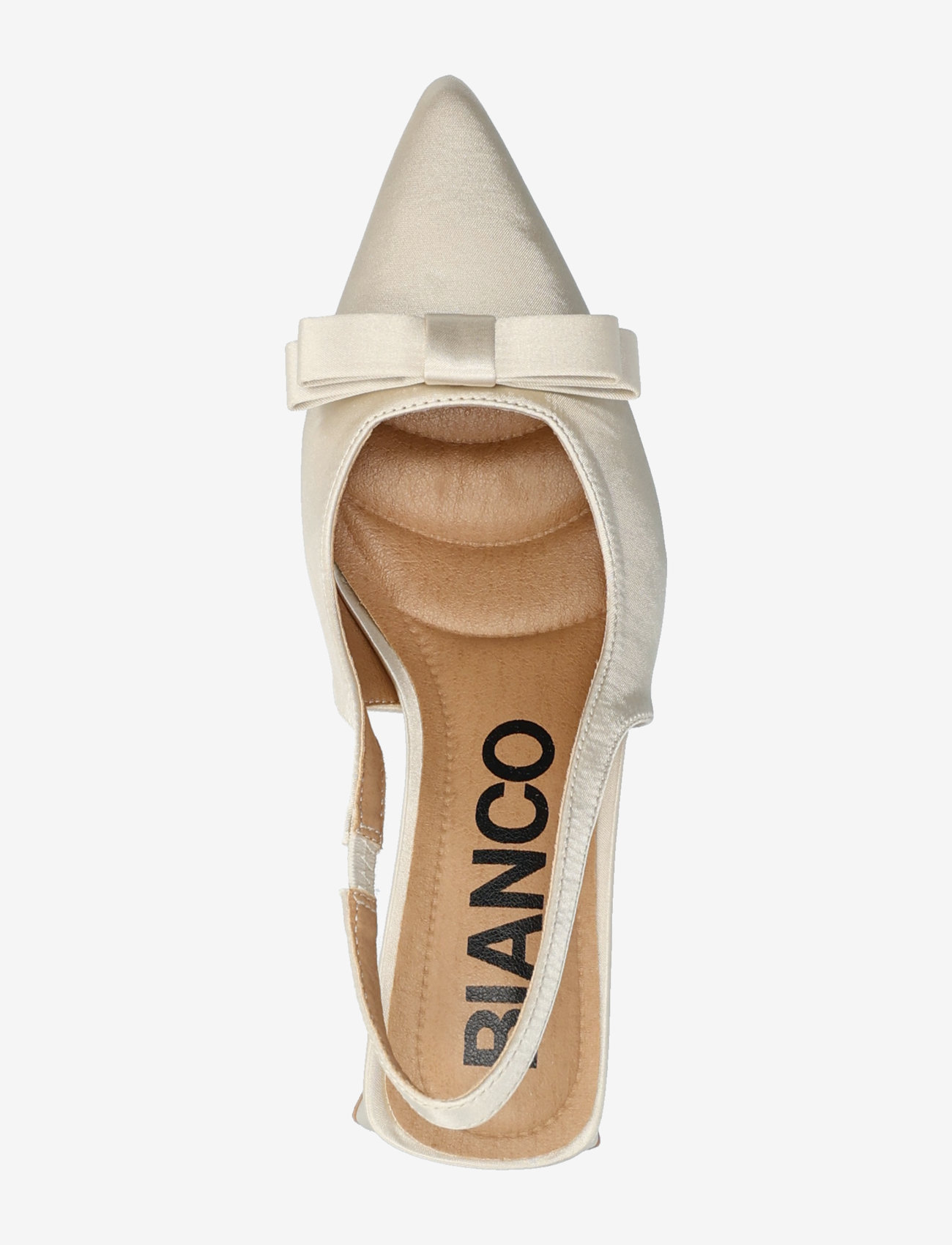 Bianco - BIAMARALYN Bow Slingback Satin - slingbacks med hæle - off white - 4