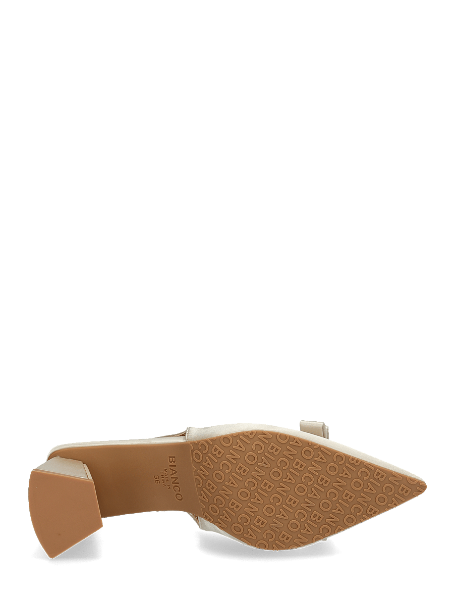 Bianco - BIAMARALYN Bow Slingback Satin - slingbacks med hæl - off white - 5