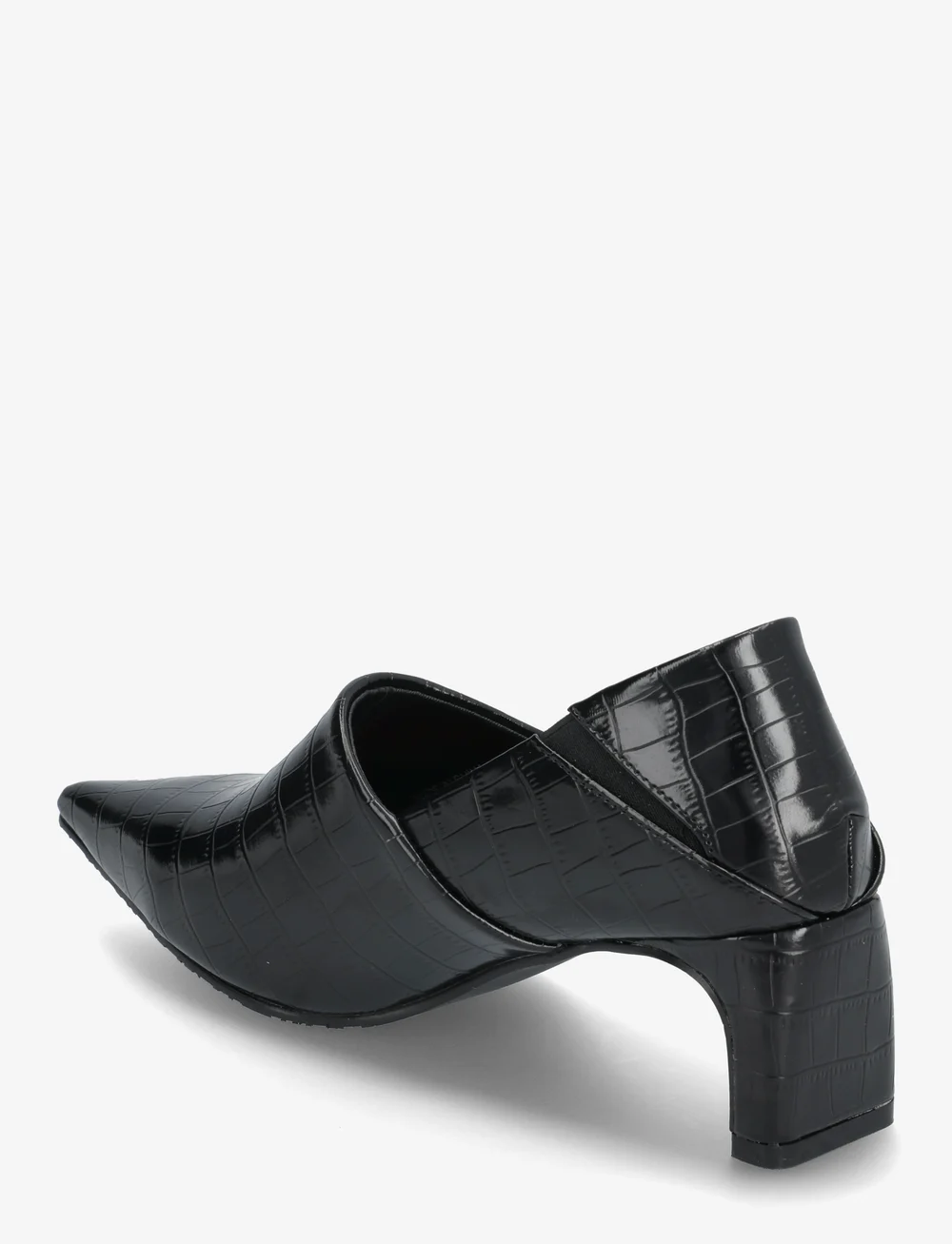 Bianco - Rowe Heel Step Down Mule #C - pumps - black croco - 2