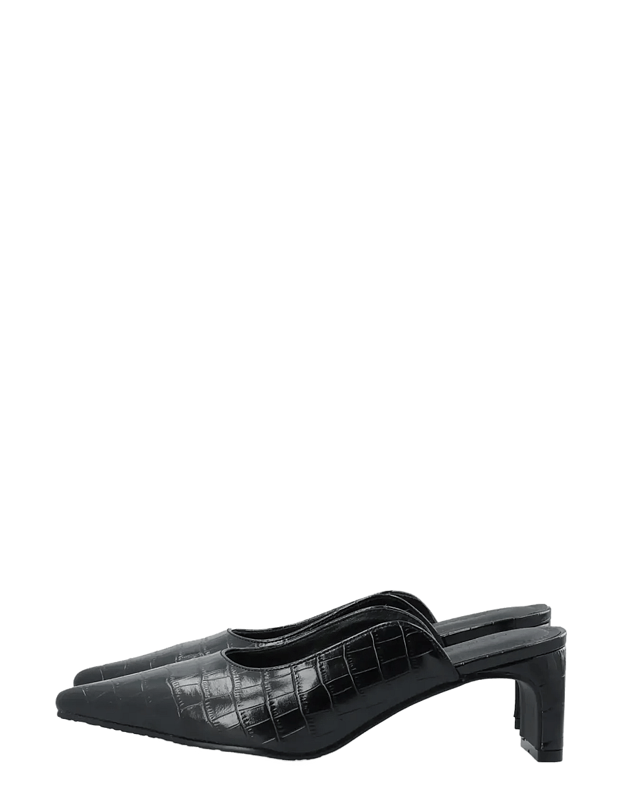 Bianco - Rowe Heel Cutline Mule #C - black croco - 1
