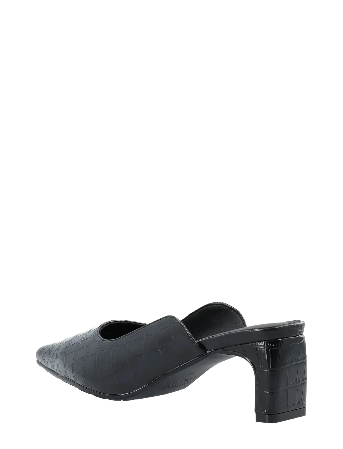 Bianco - Rowe Heel Cutline Mule #C - black croco - 2
