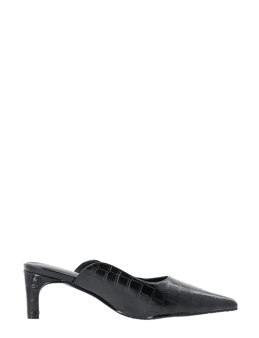 Bianco - Rowe Heel Cutline Mule #C - black croco - 3