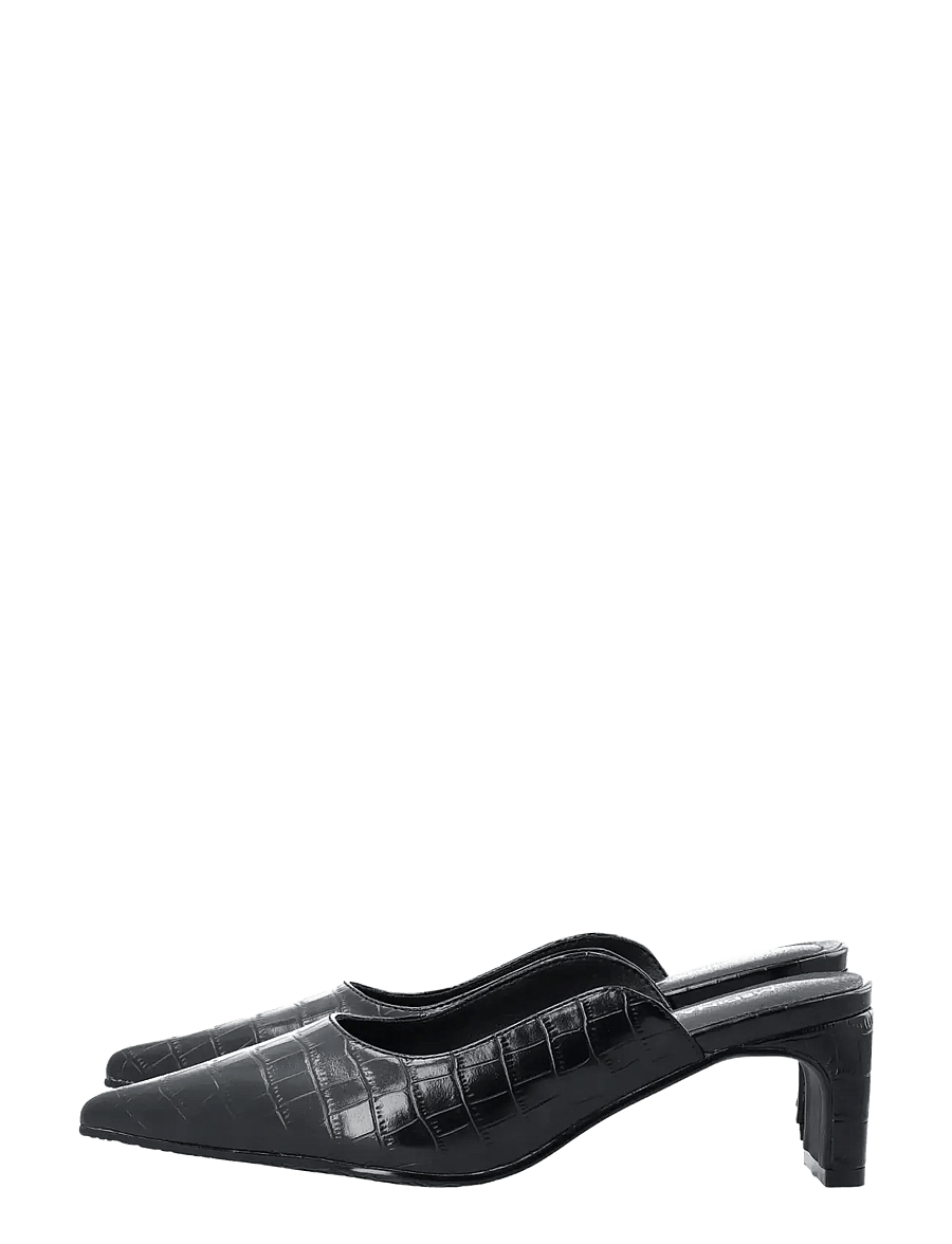 Bianco - Rowe Heel Cutline Mule #C - black croco - 5